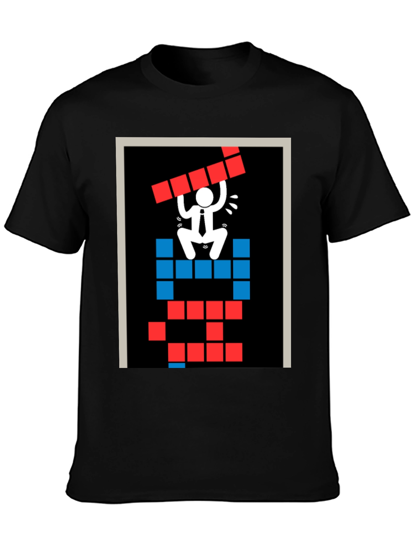 Tetris Boss T-Shirt: Pixelated Puzzle Design