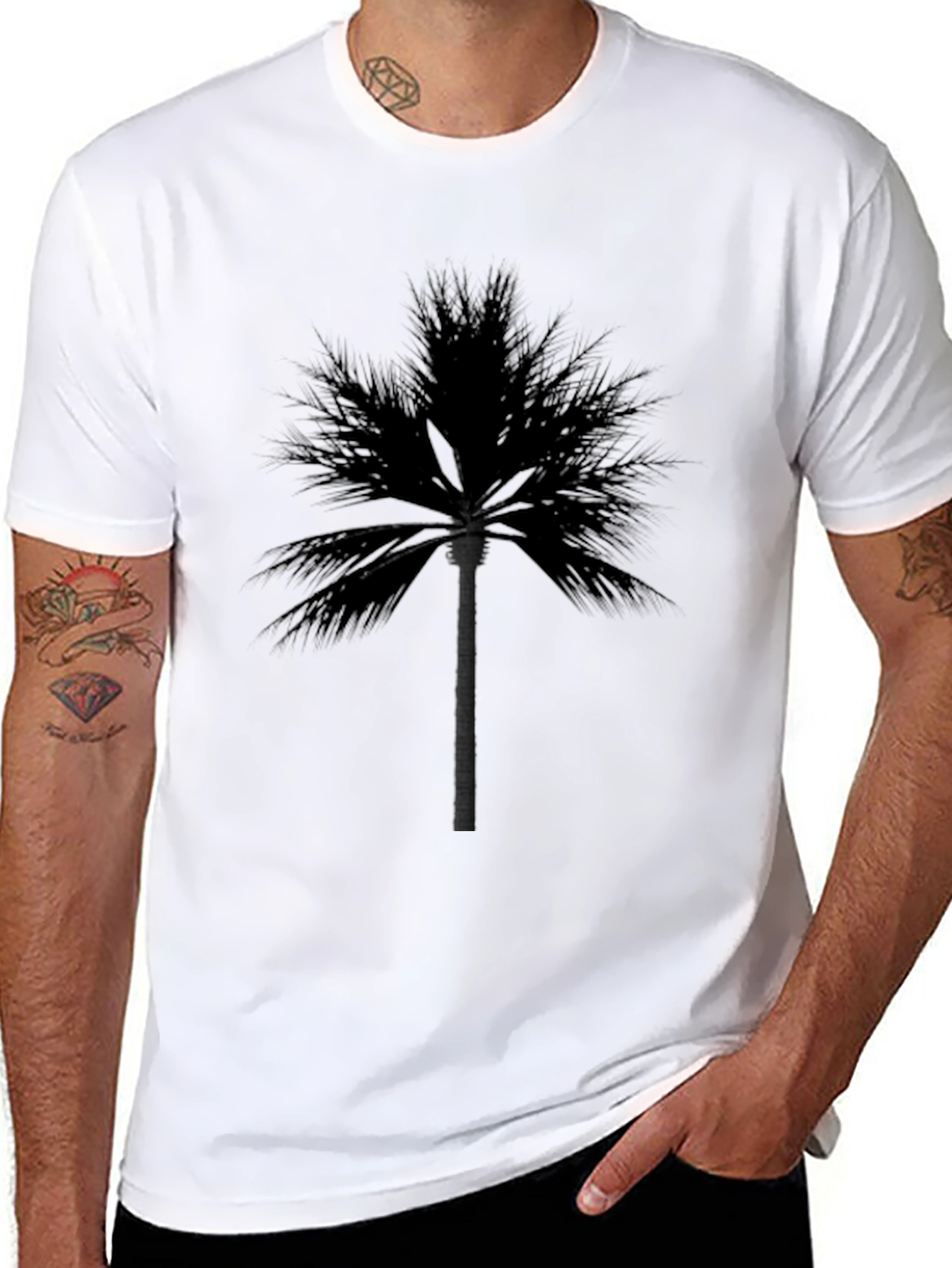 Palm Tree Graphic Black T-Shirt
