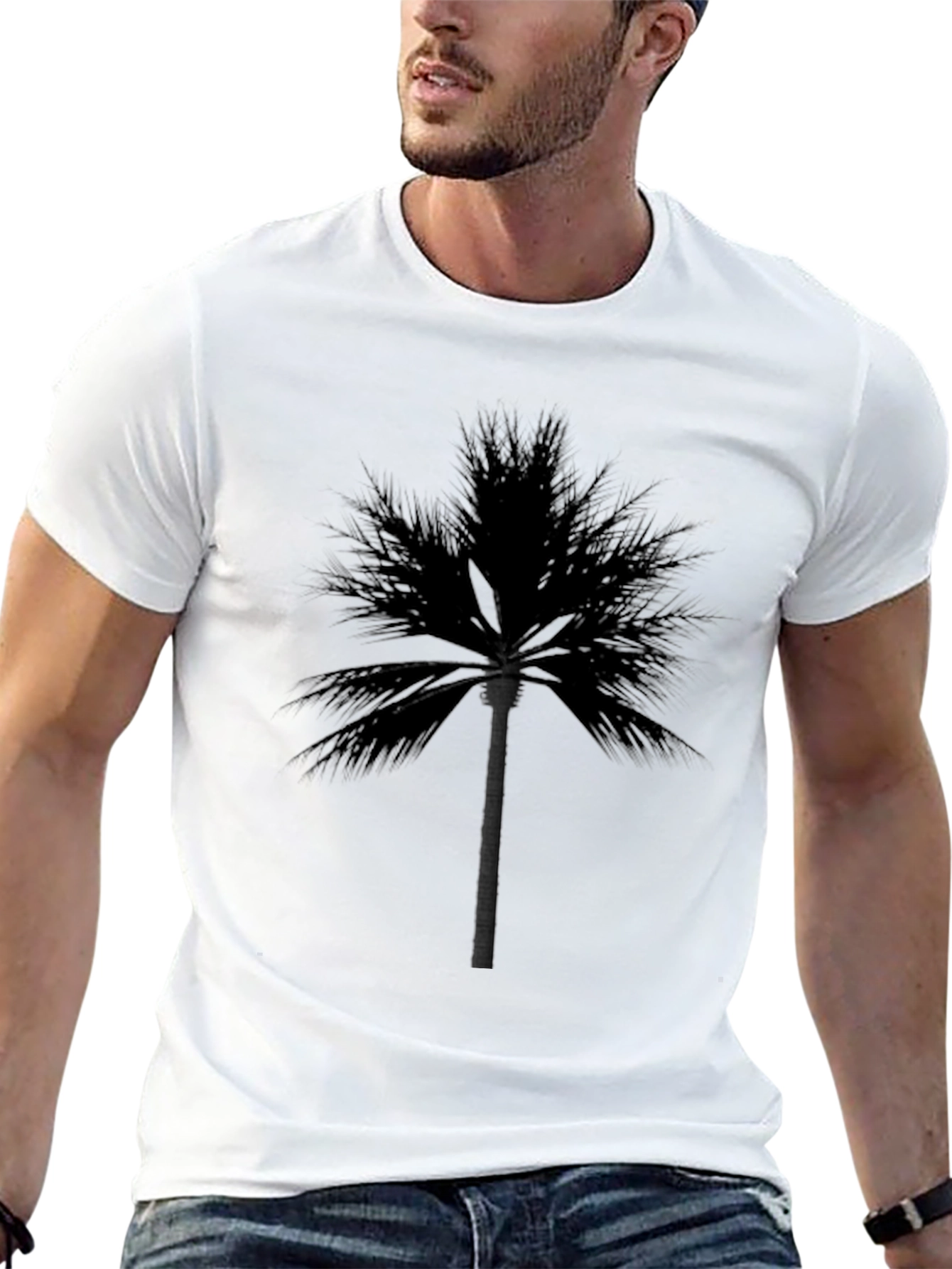 Palm Tree Graphic Black T-Shirt