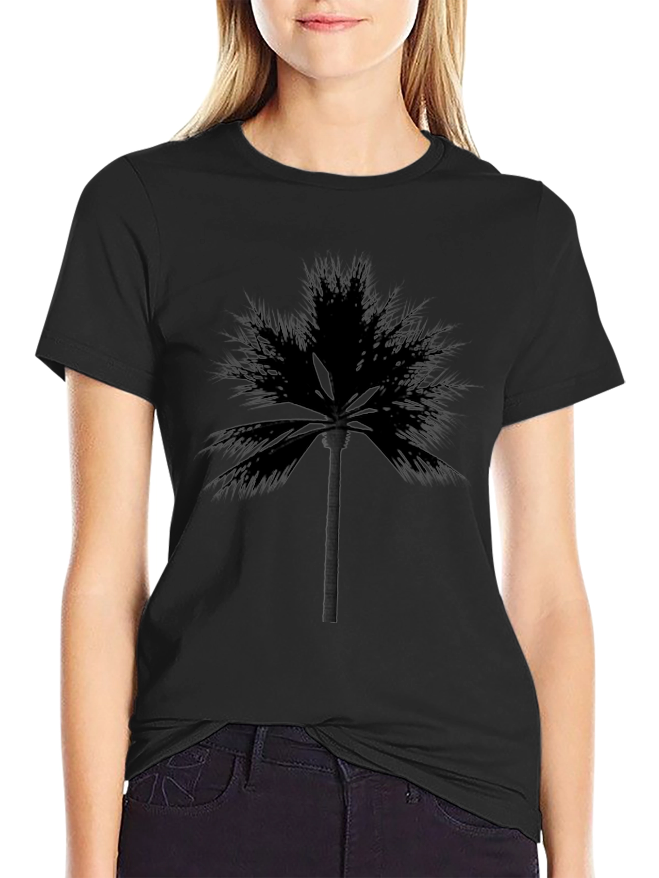 Palm Tree Graphic Black T-Shirt