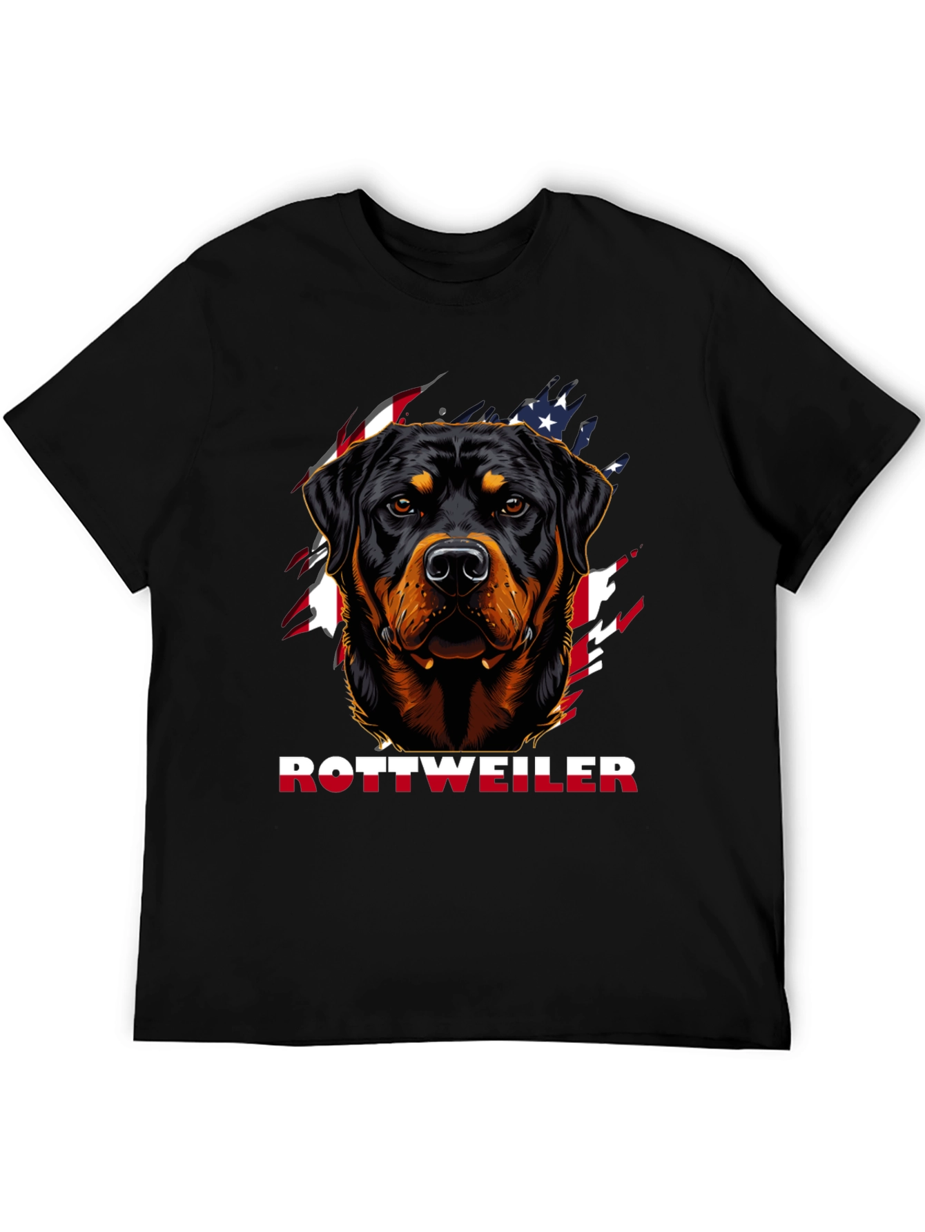 Rottweiler Dog Graphic T-Shirt - Patriotic Design