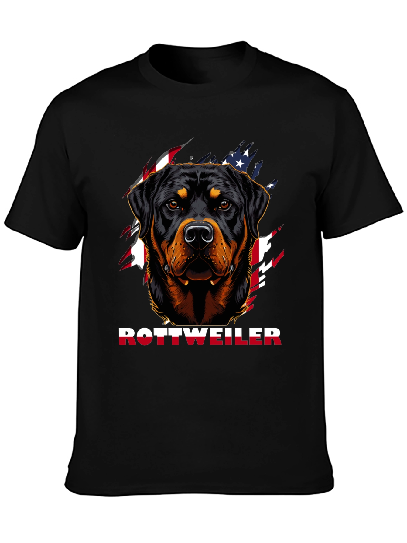 Rottweiler Dog Graphic T-Shirt - Patriotic Design
