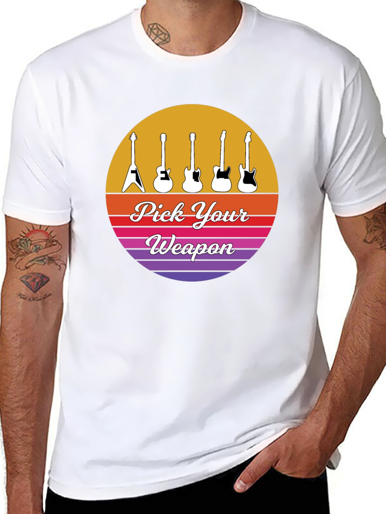 Pick Your Weapon Guitar T-Shirt - Musicians Choice