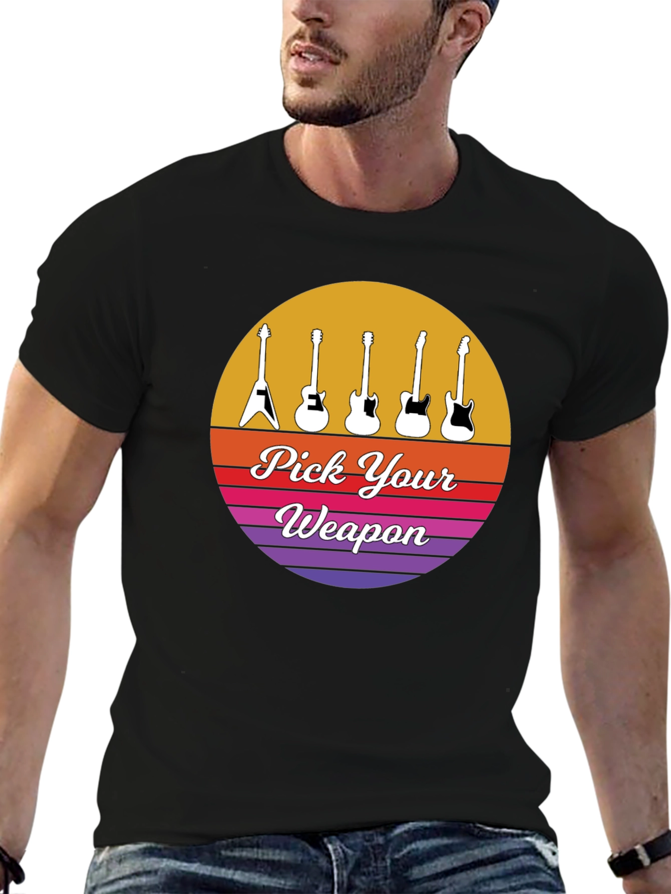 Pick Your Weapon Guitar T-Shirt - Musicians Choice