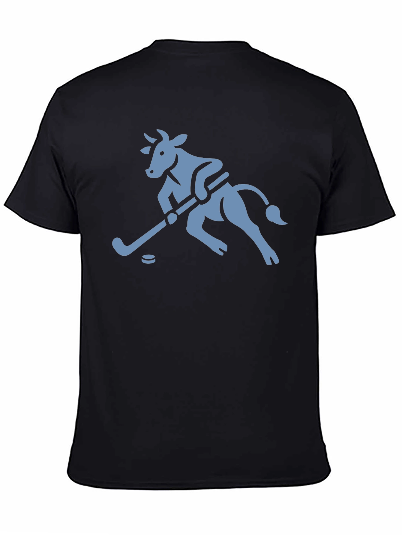 Hockey Cow Graphic Tee - Playful Cotton T-Shirt