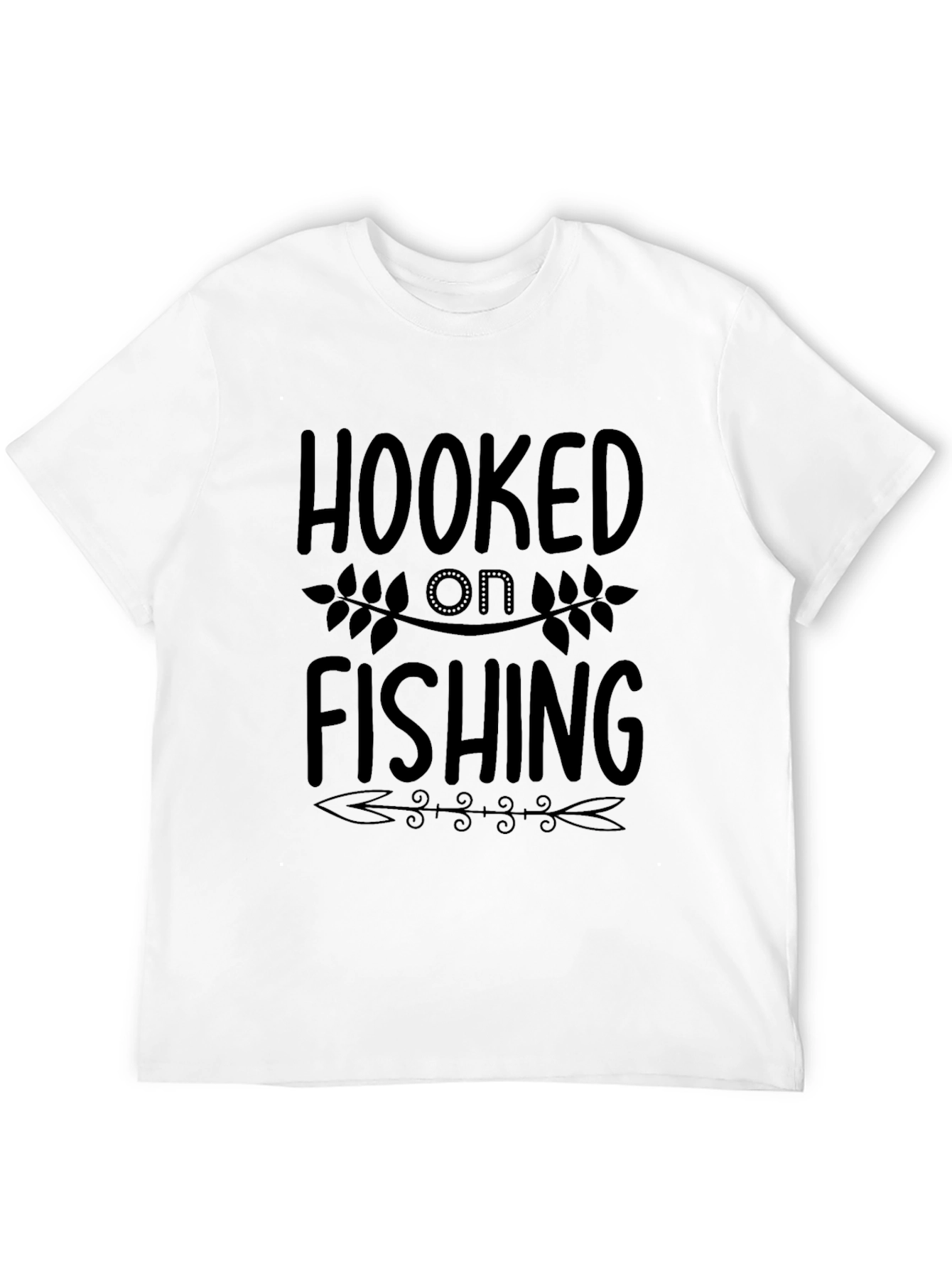 Hooked On Fishing Black Graphic Tee