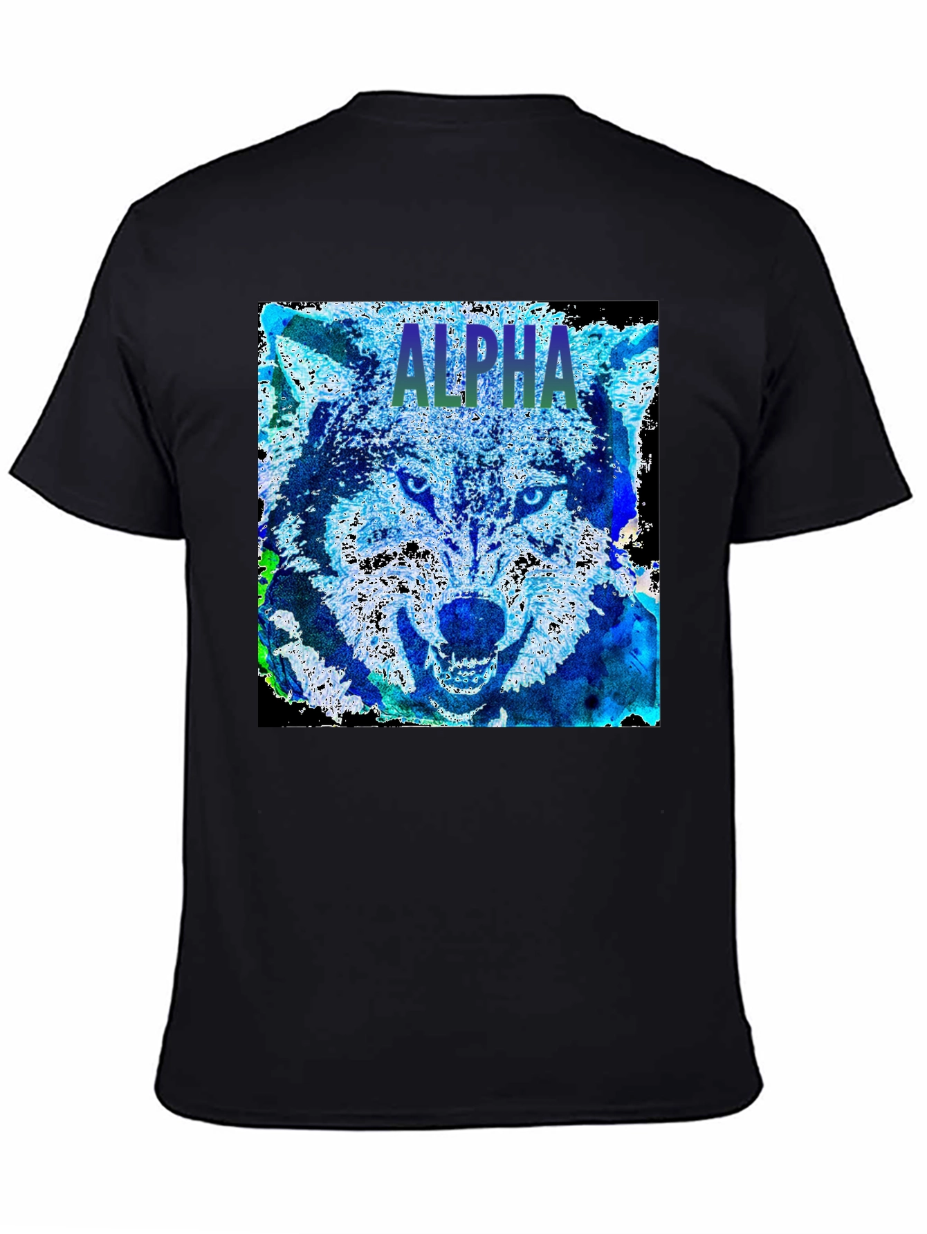 Alpha Wolf Graphic Tee - Black