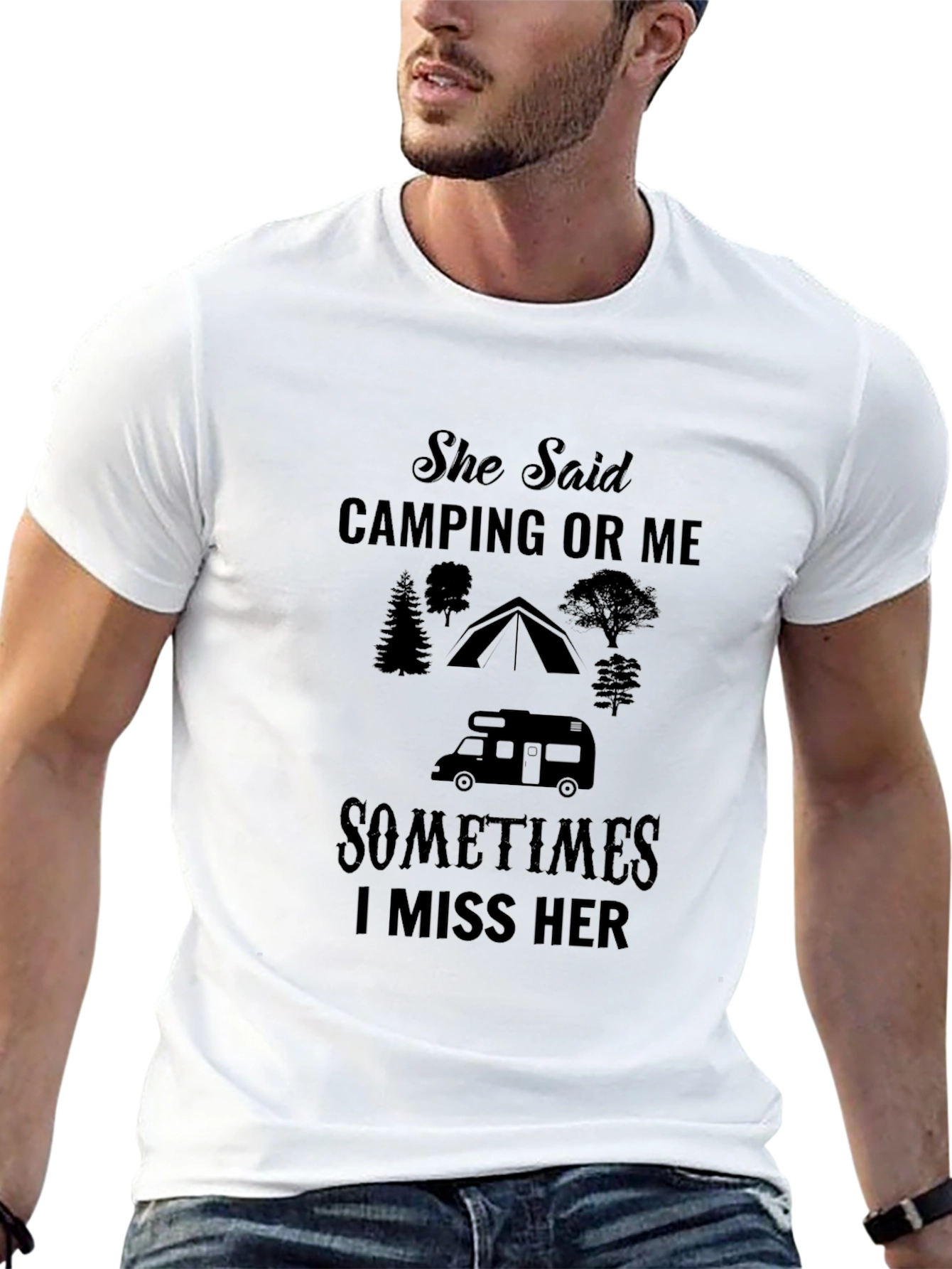 Camping or Me T-Shirt - Funny Graphic Tee