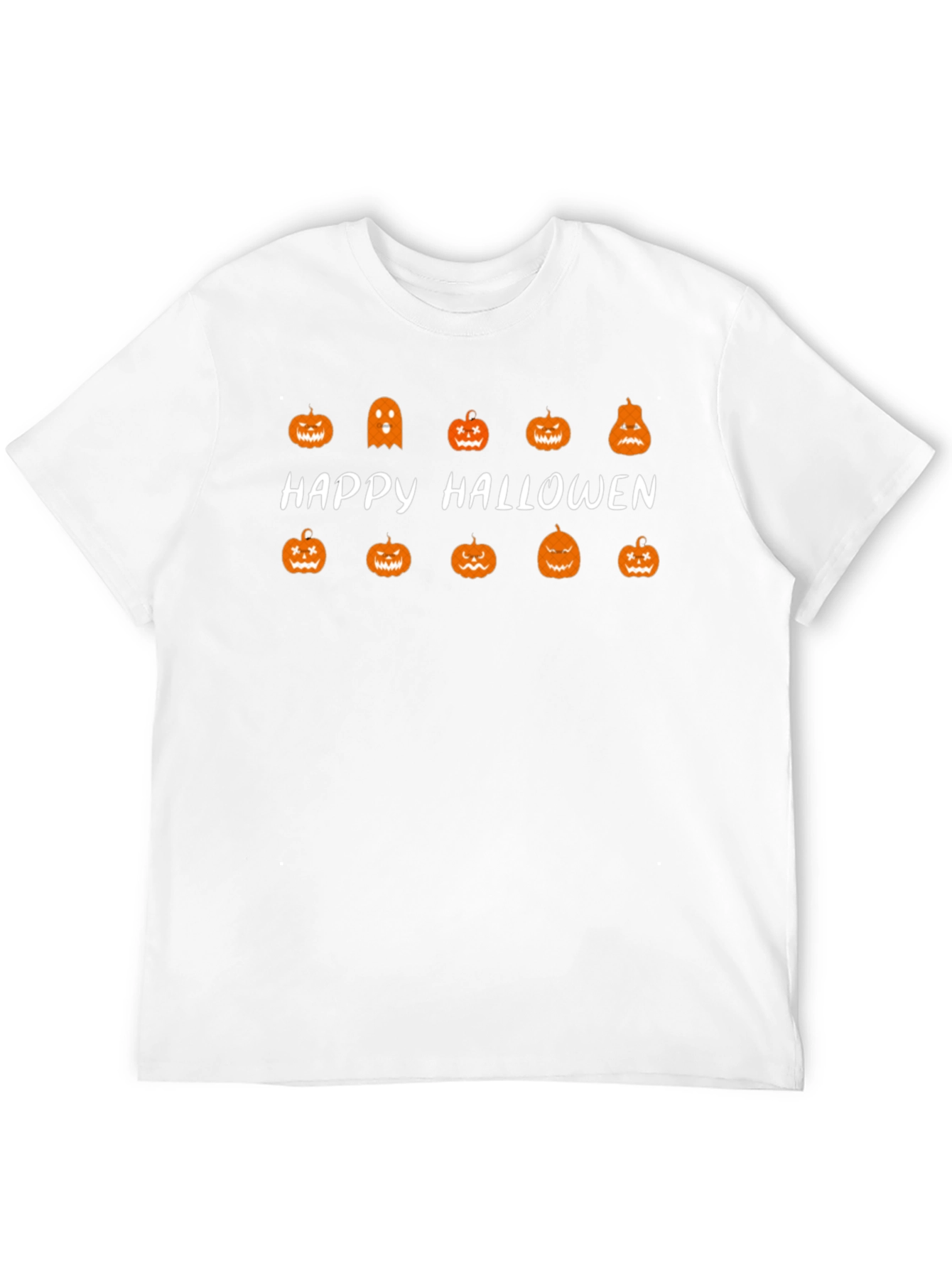 Happy Halloween Pumpkin Ghost Black T-Shirt