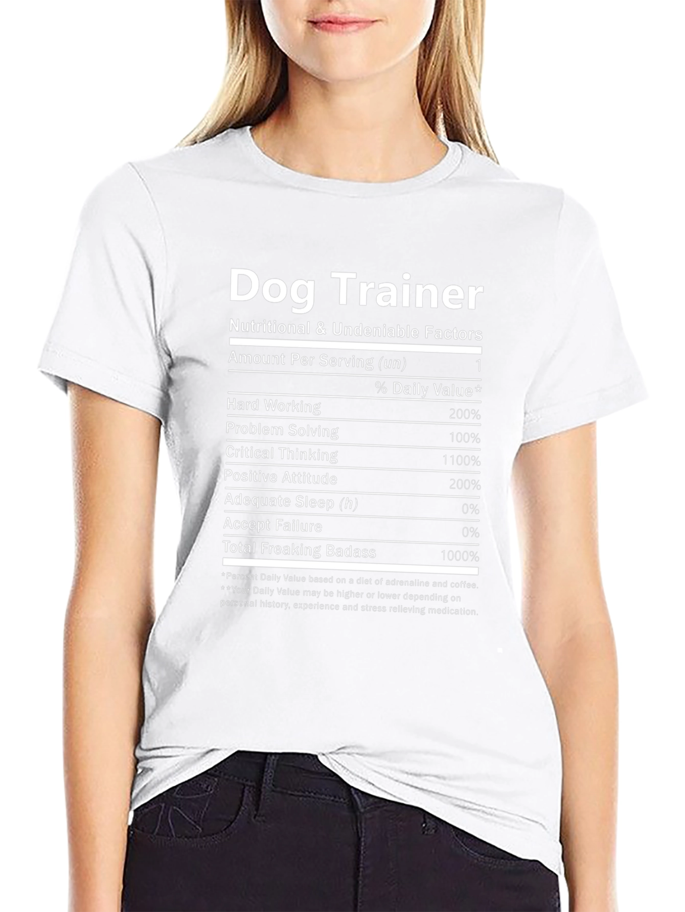 Dog Trainer Nutrition Facts T-Shirt - Funny Gift