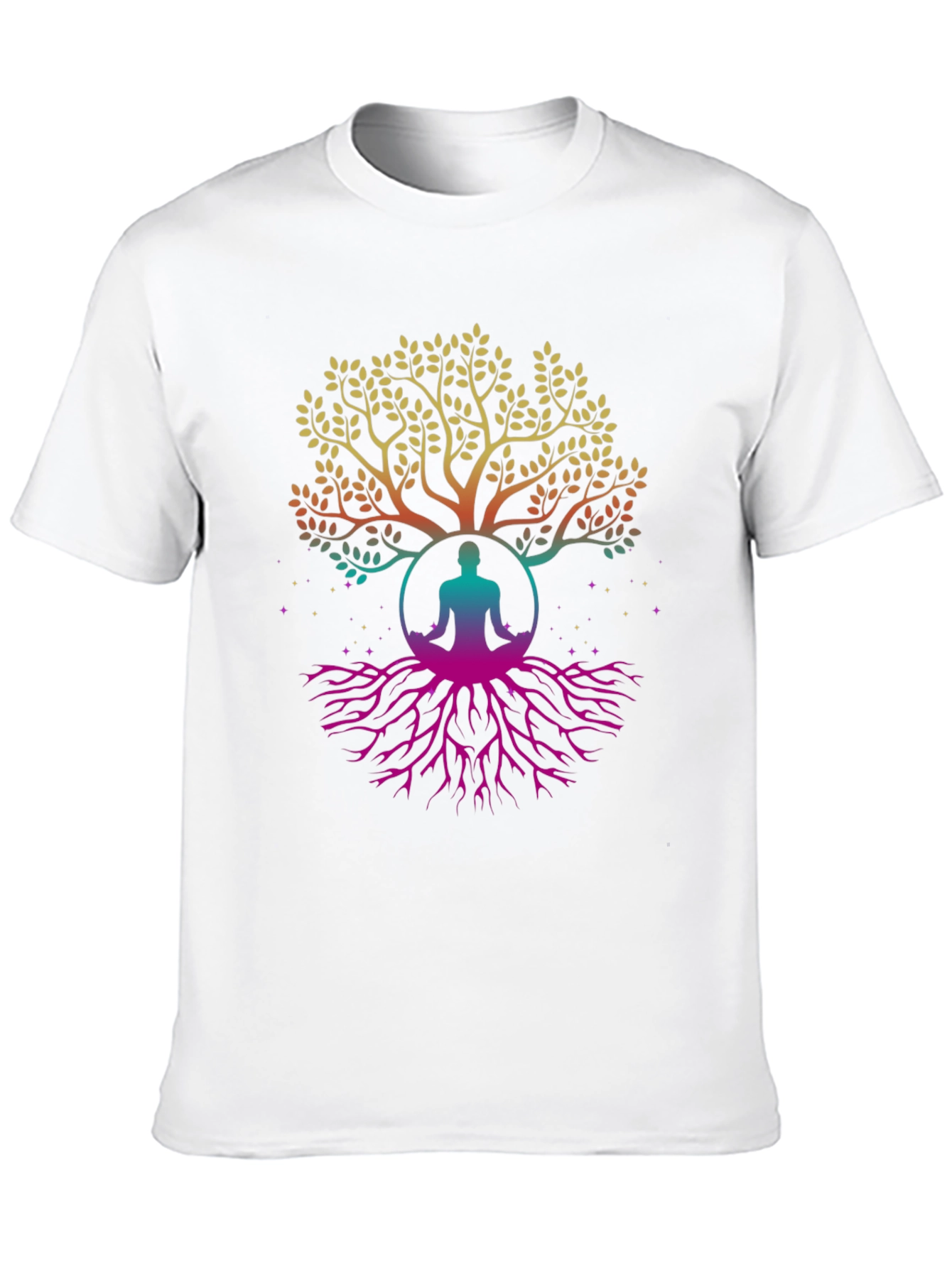 Tree of Life Yoga Meditation Black T-Shirt