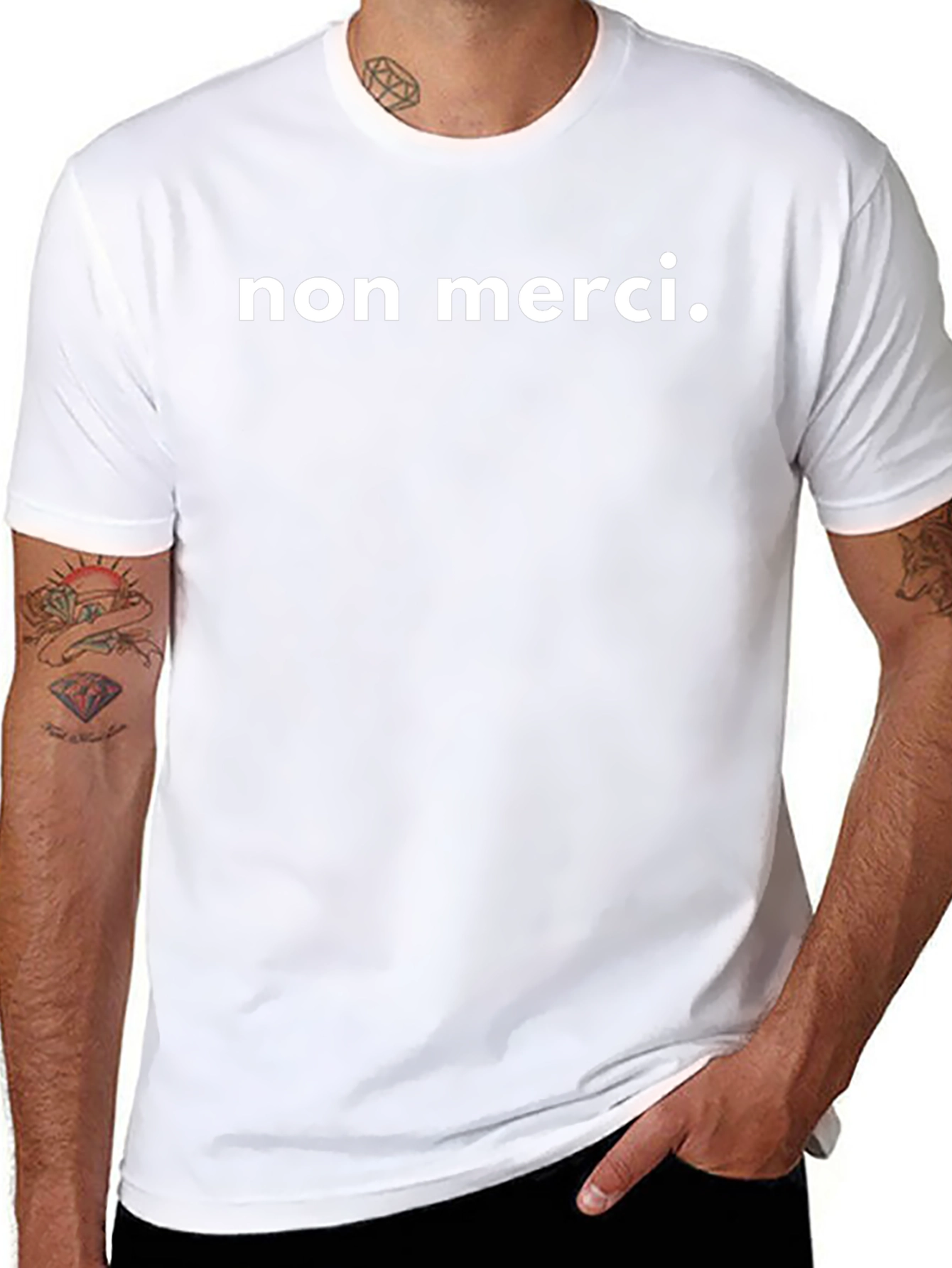 Non Merci Graphic Tee - Black Casual T-Shirt