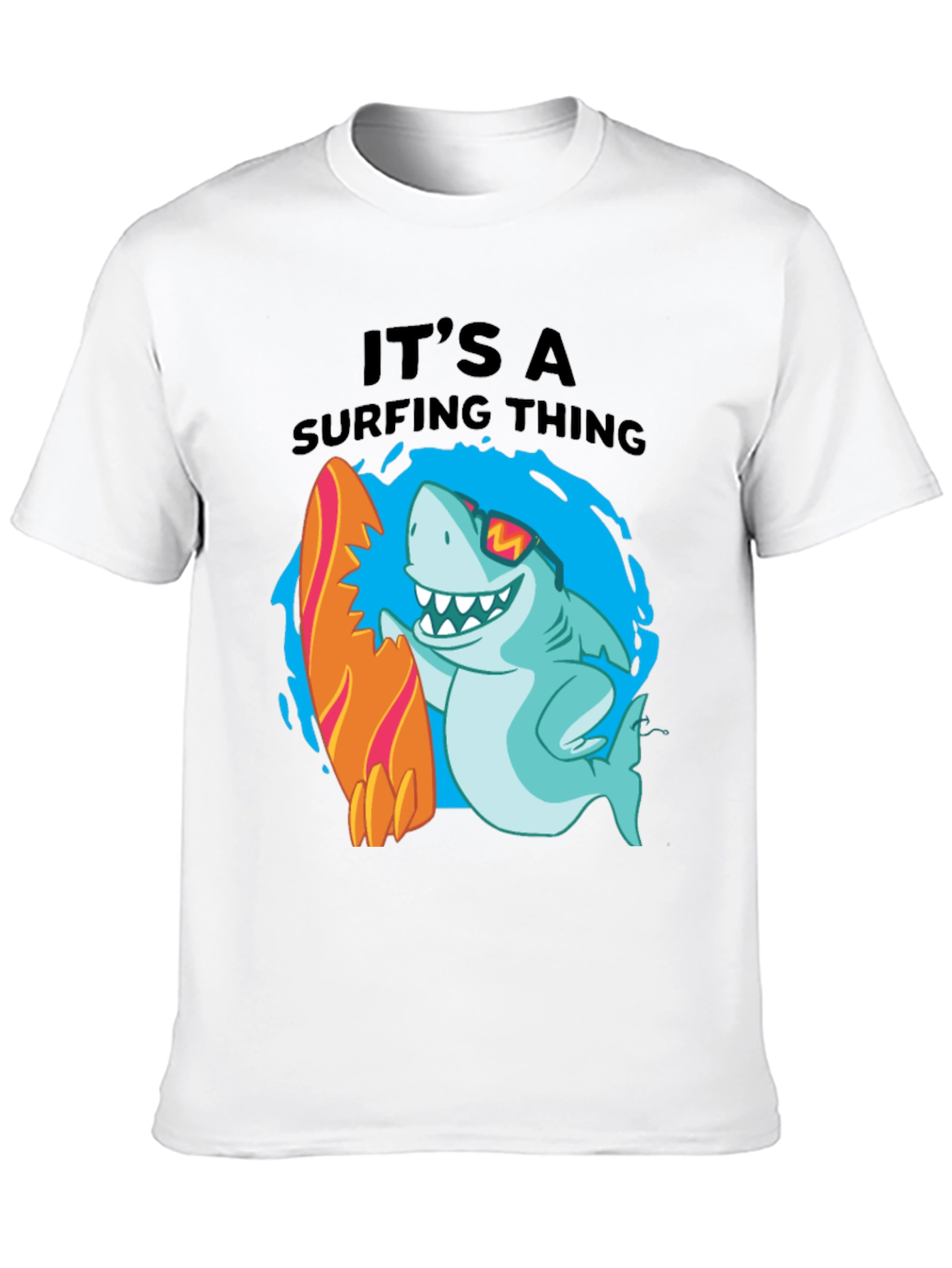 Surfing Shark Graphic T-Shirt