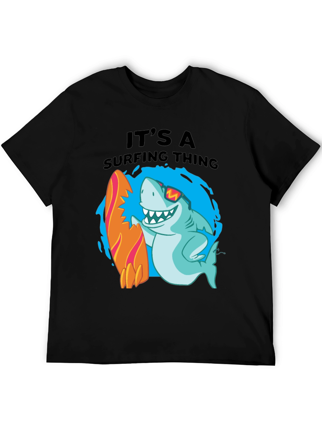 Surfing Shark Graphic T-Shirt