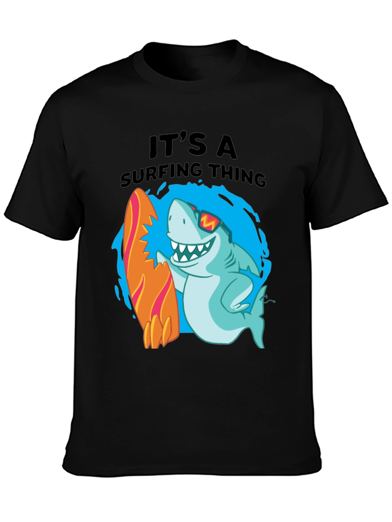 Surfing Shark Graphic T-Shirt