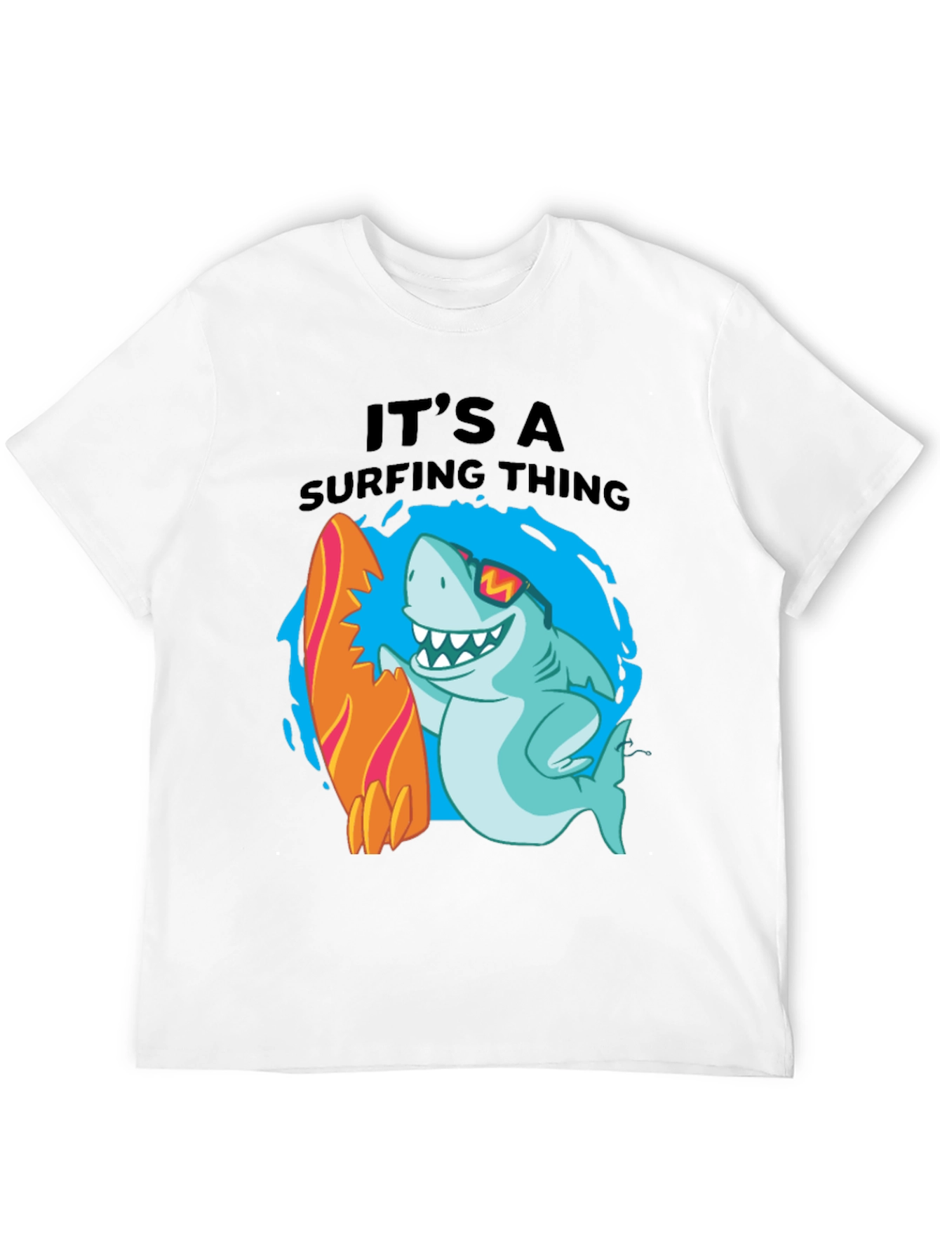 Surfing Shark Graphic T-Shirt