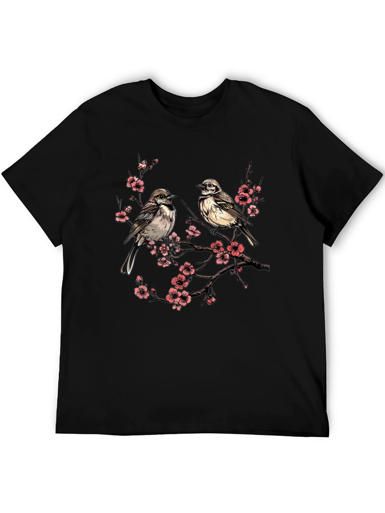 Bird and Blossom Graphic Tee - Unisex Cotton T-Shirt