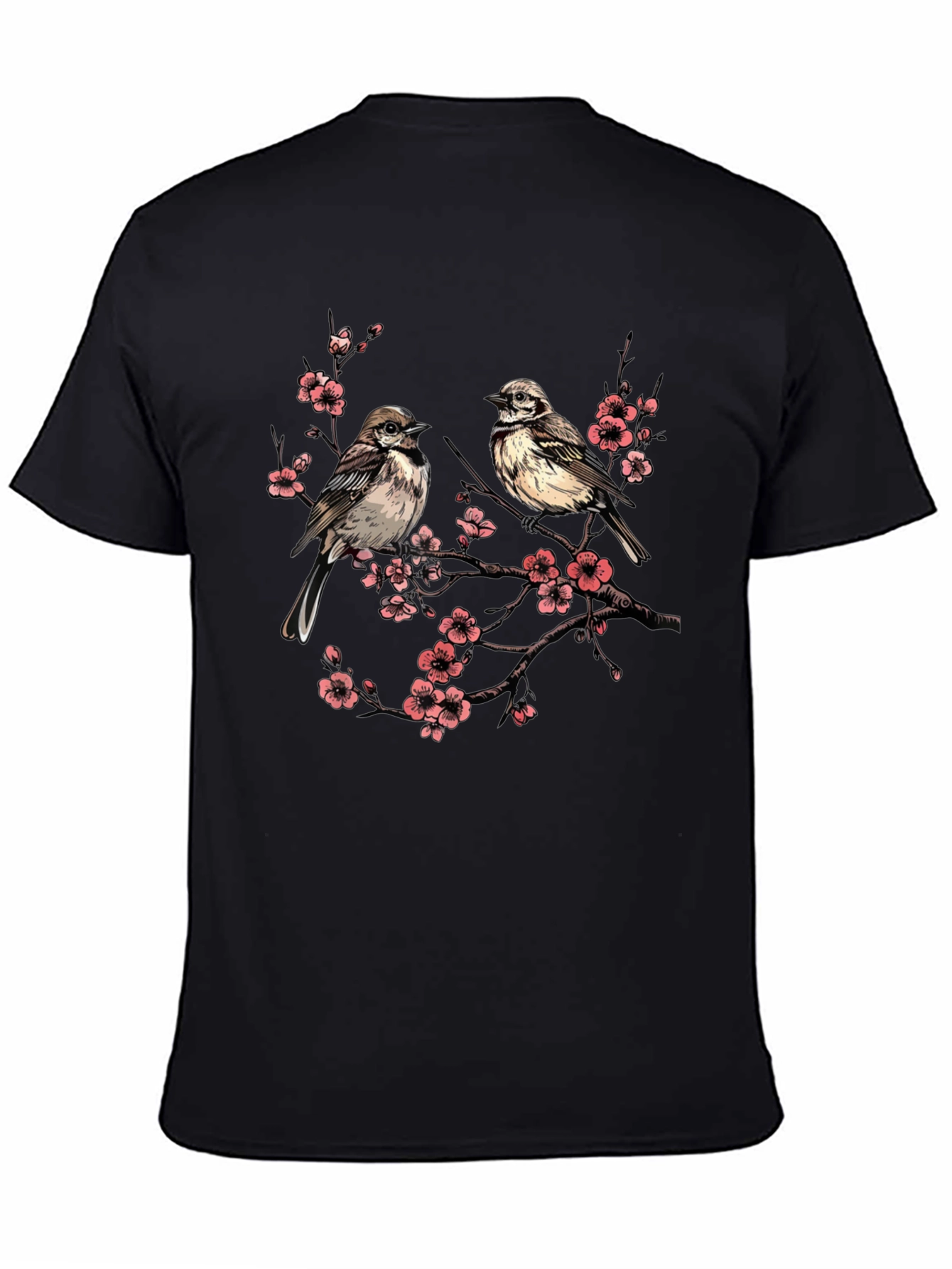 Bird and Blossom Graphic Tee - Unisex Cotton T-Shirt