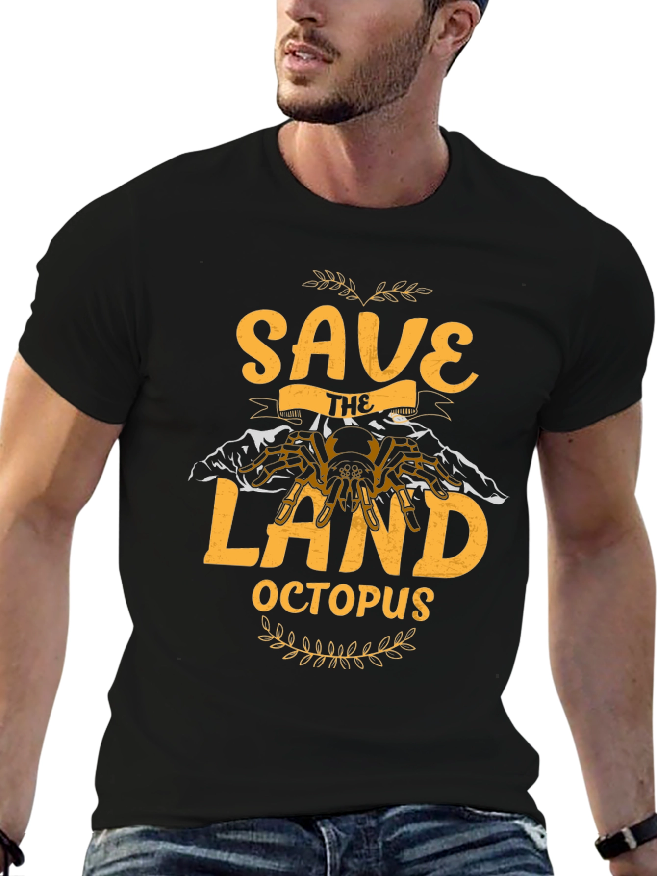 Save the Land Octopus Black Graphic Tee