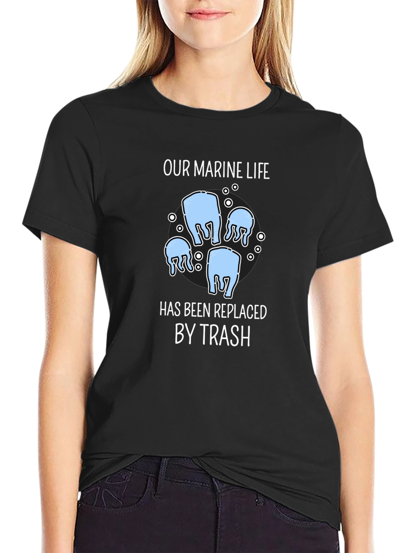 Marine Life Trash T-Shirt - Environmental Awareness Tee