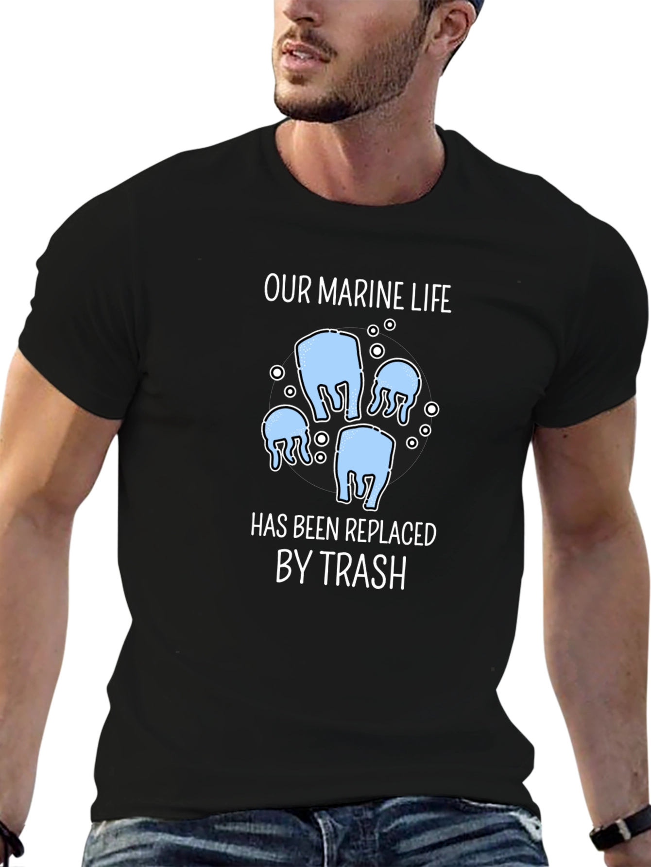 Marine Life Trash T-Shirt - Environmental Awareness Tee