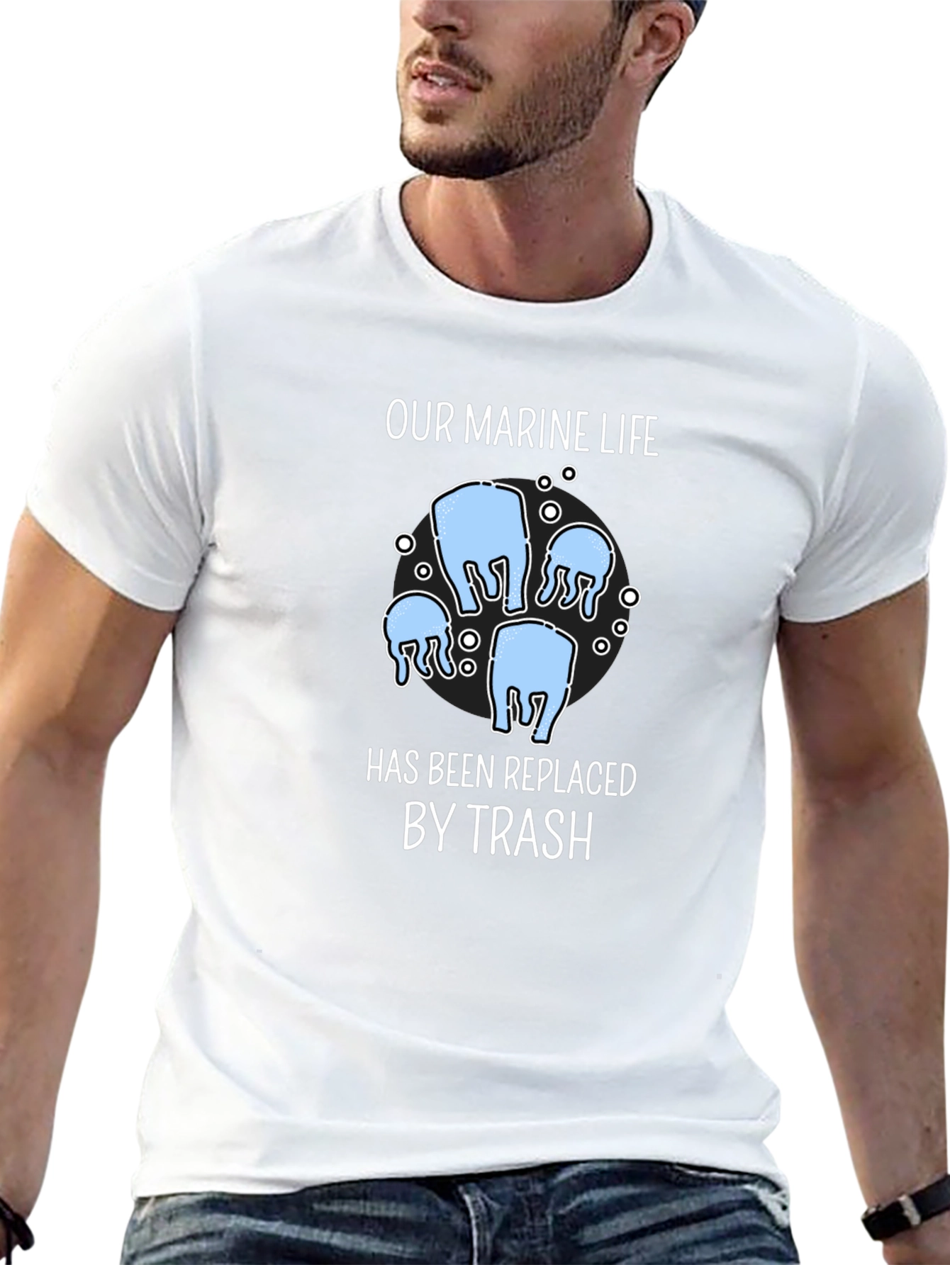 Marine Life Trash T-Shirt - Environmental Awareness Tee
