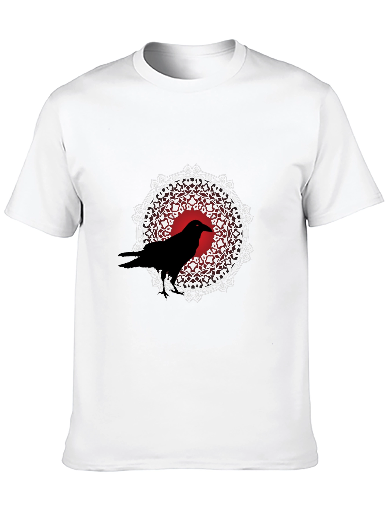 Raven Mandala Graphic Tee - Black Cotton T-Shirt