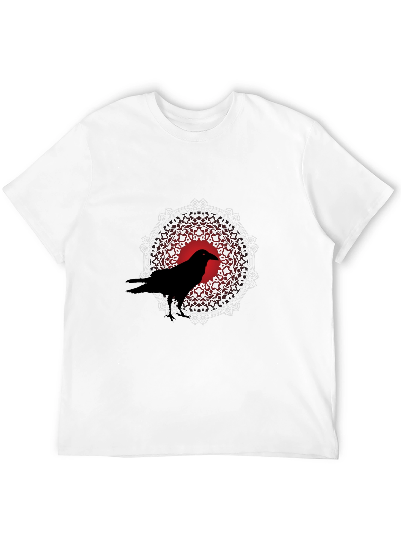 Raven Mandala Graphic Tee - Black Cotton T-Shirt
