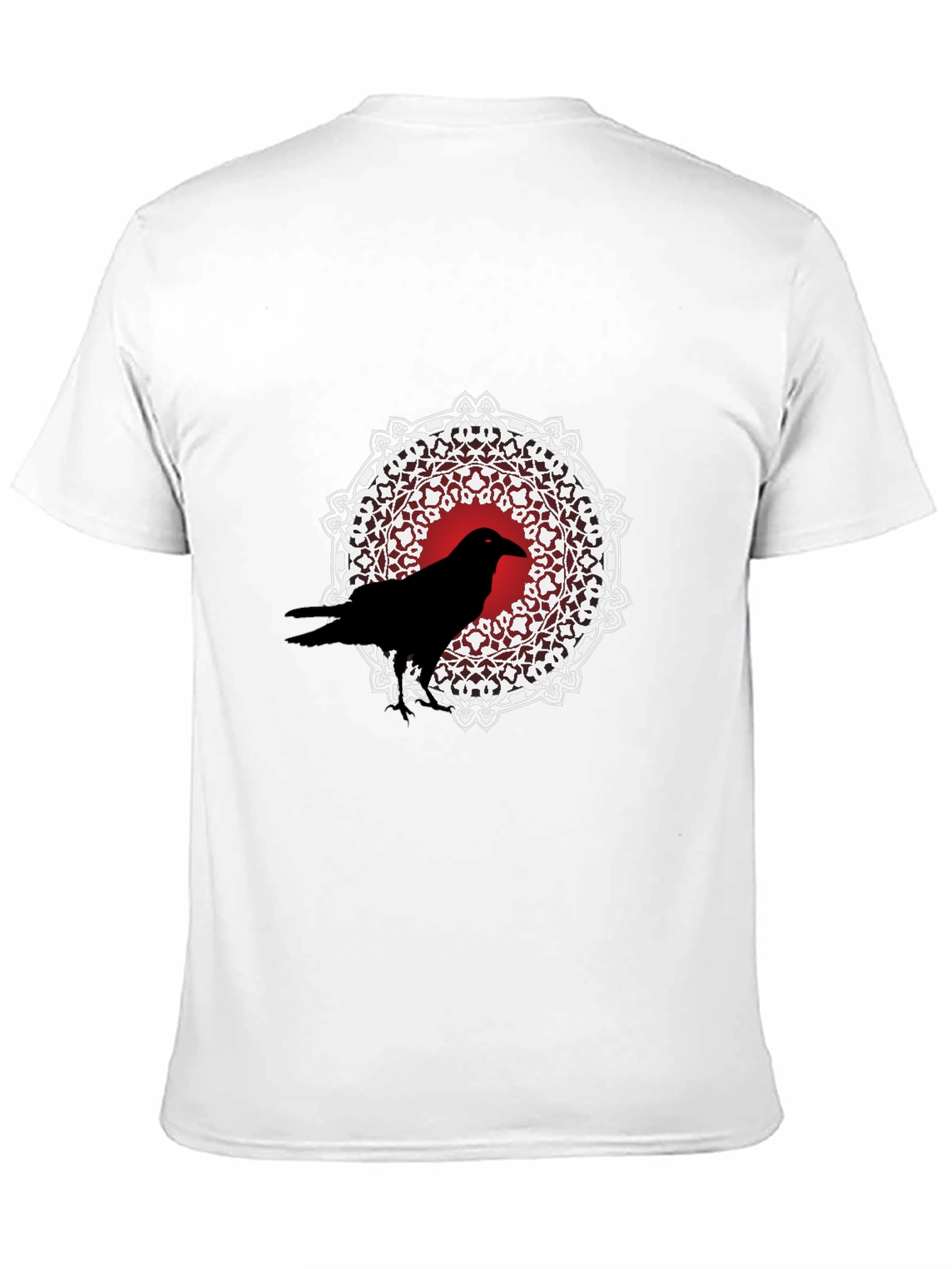 Raven Mandala Graphic Tee - Black Cotton T-Shirt