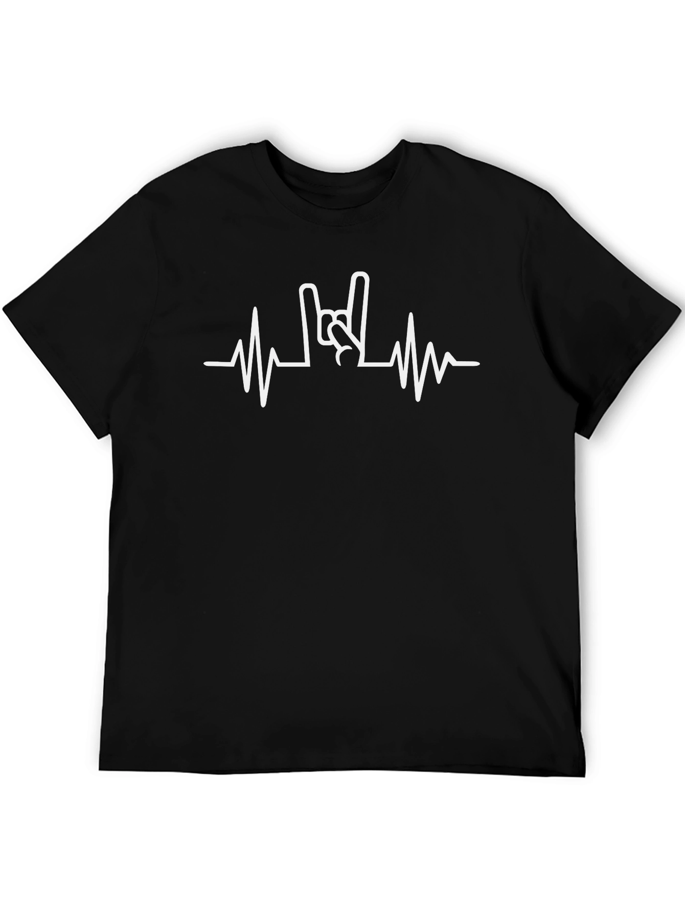 Rock On Heartbeat Graphic Tee - Black T-Shirt