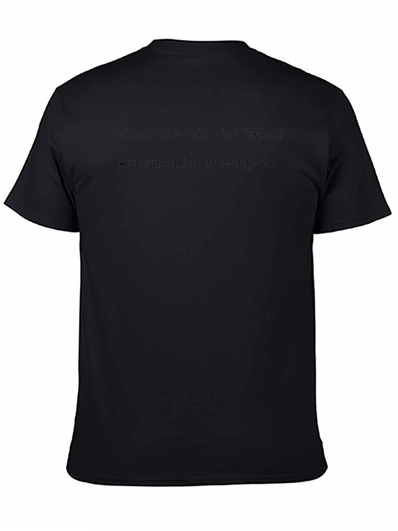 Funny Black T-Shirt - Date Lacking Spark? Call Us!