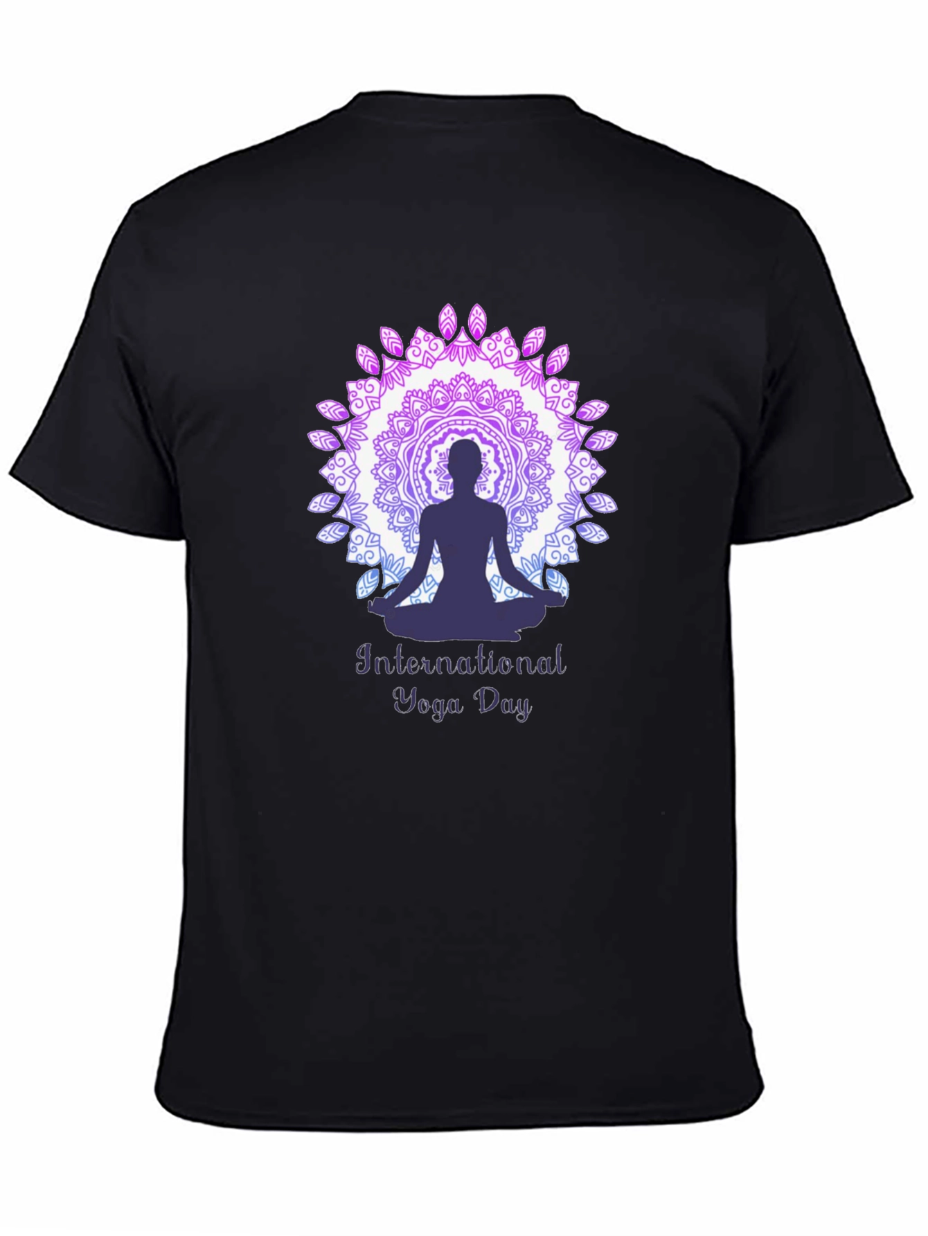 Yoga Day Graphic Tee - Mandala Meditation Shirt