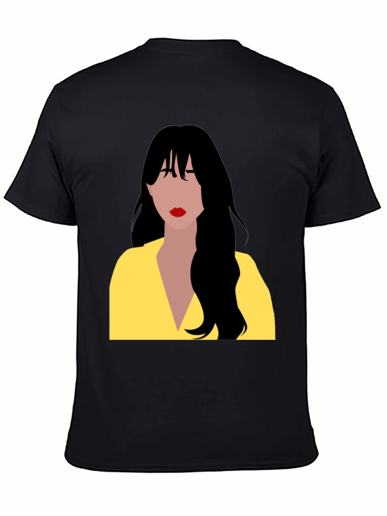 Woman Portrait Graphic T-Shirt - Casual Black Tee