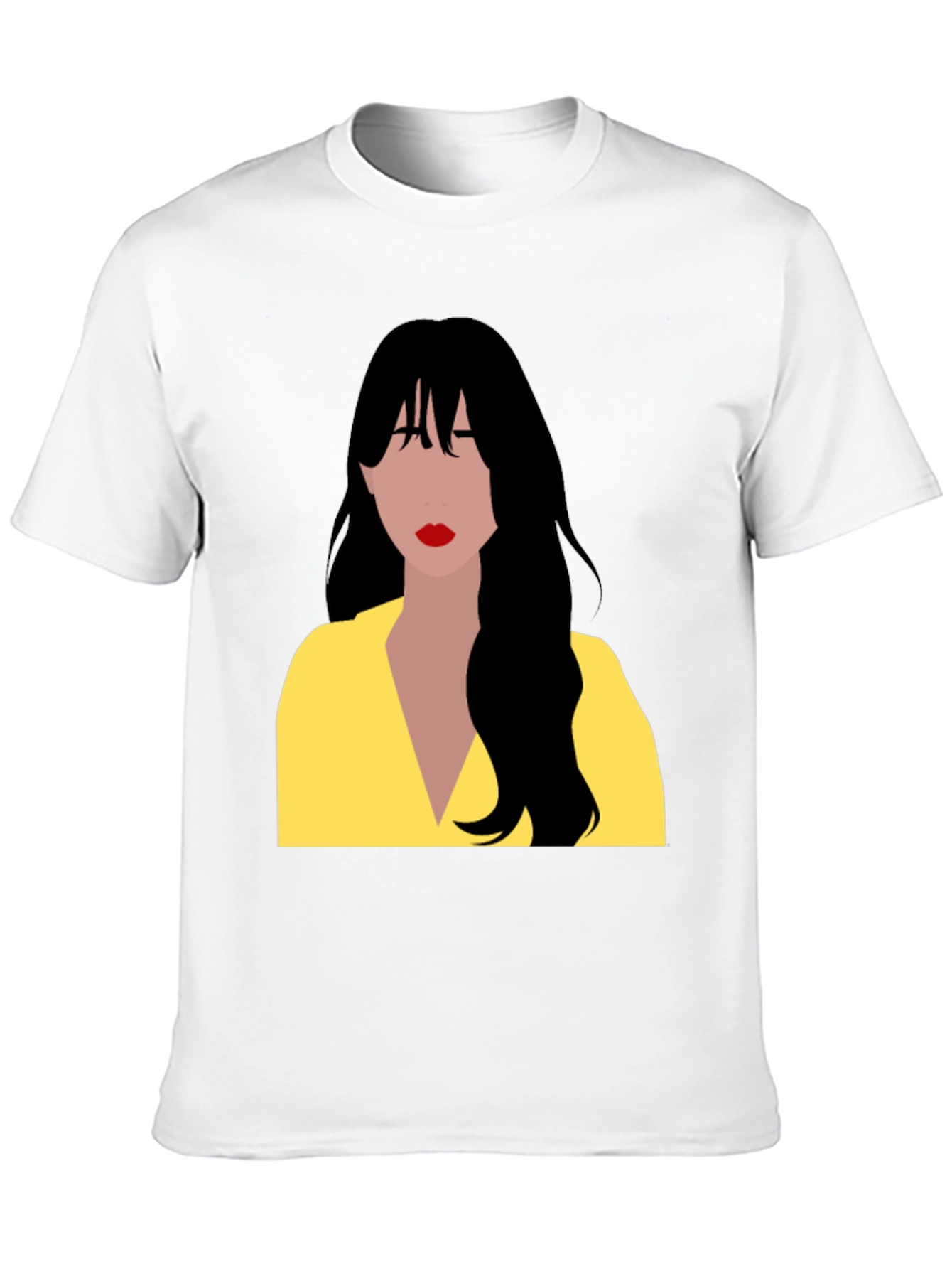 Woman Portrait Graphic T-Shirt - Casual Black Tee