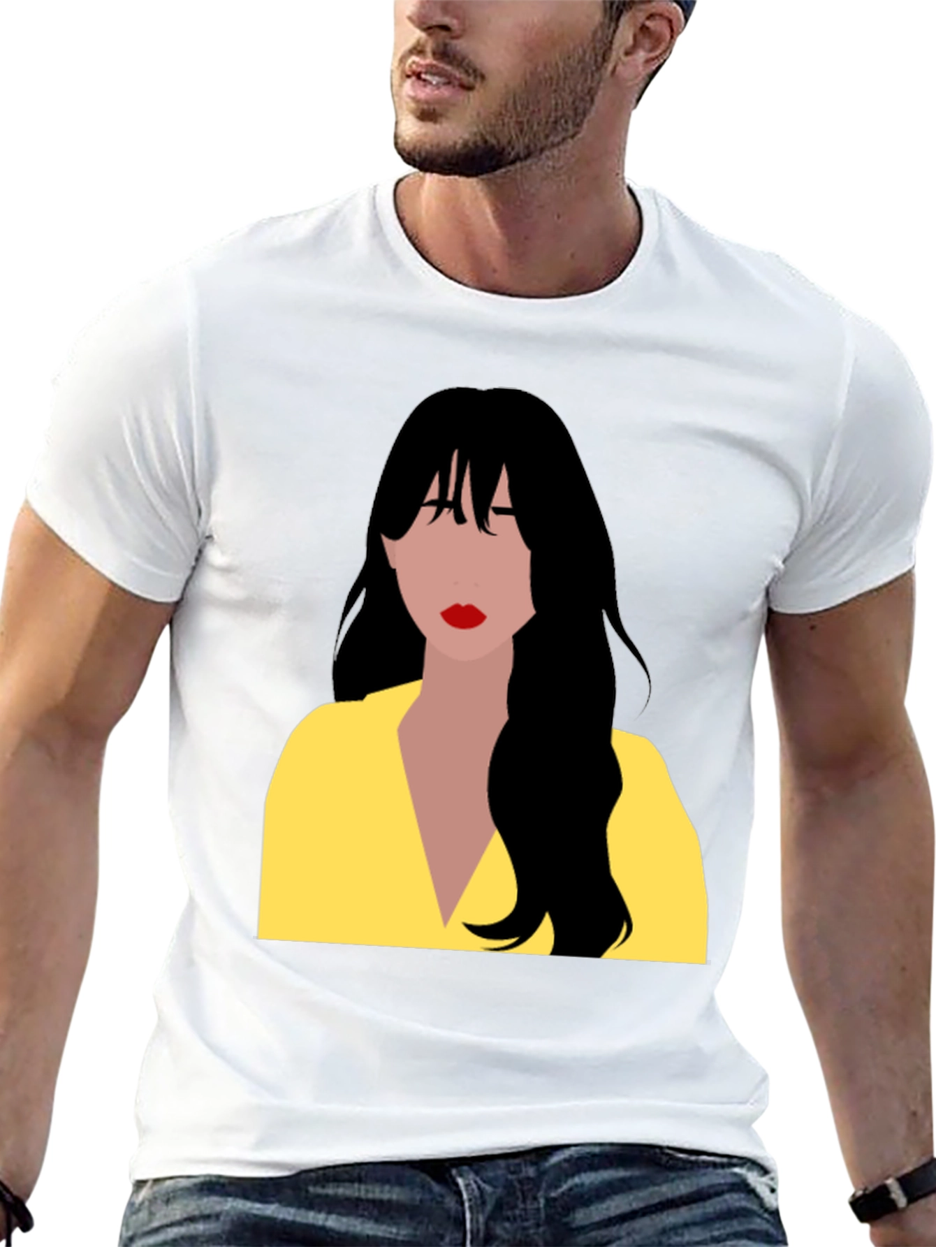 Woman Portrait Graphic T-Shirt - Casual Black Tee