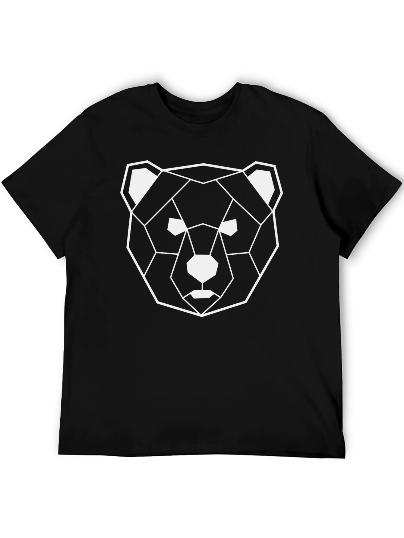 Geometric Bear Graphic Print T-Shirt