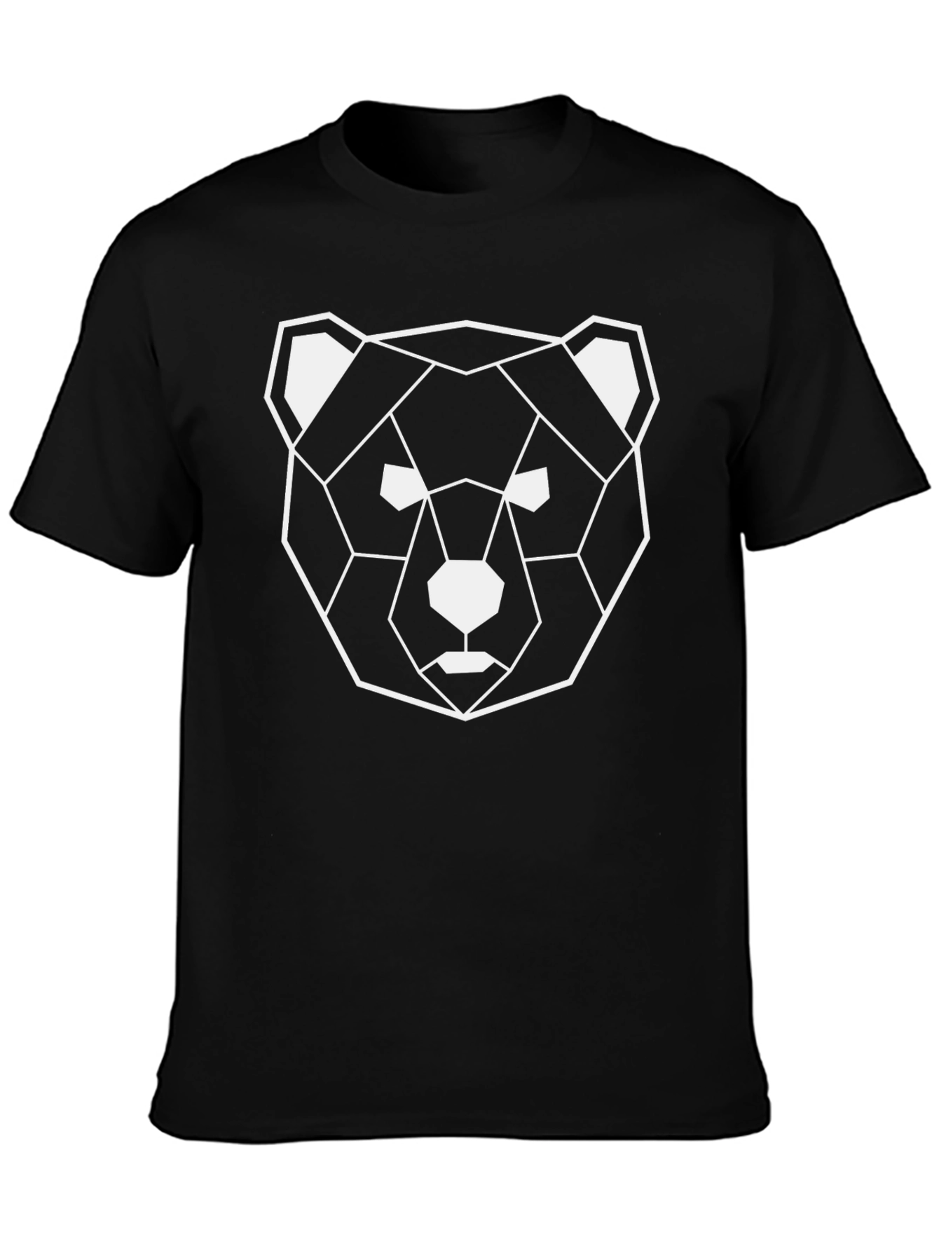 Geometric Bear Graphic Print T-Shirt
