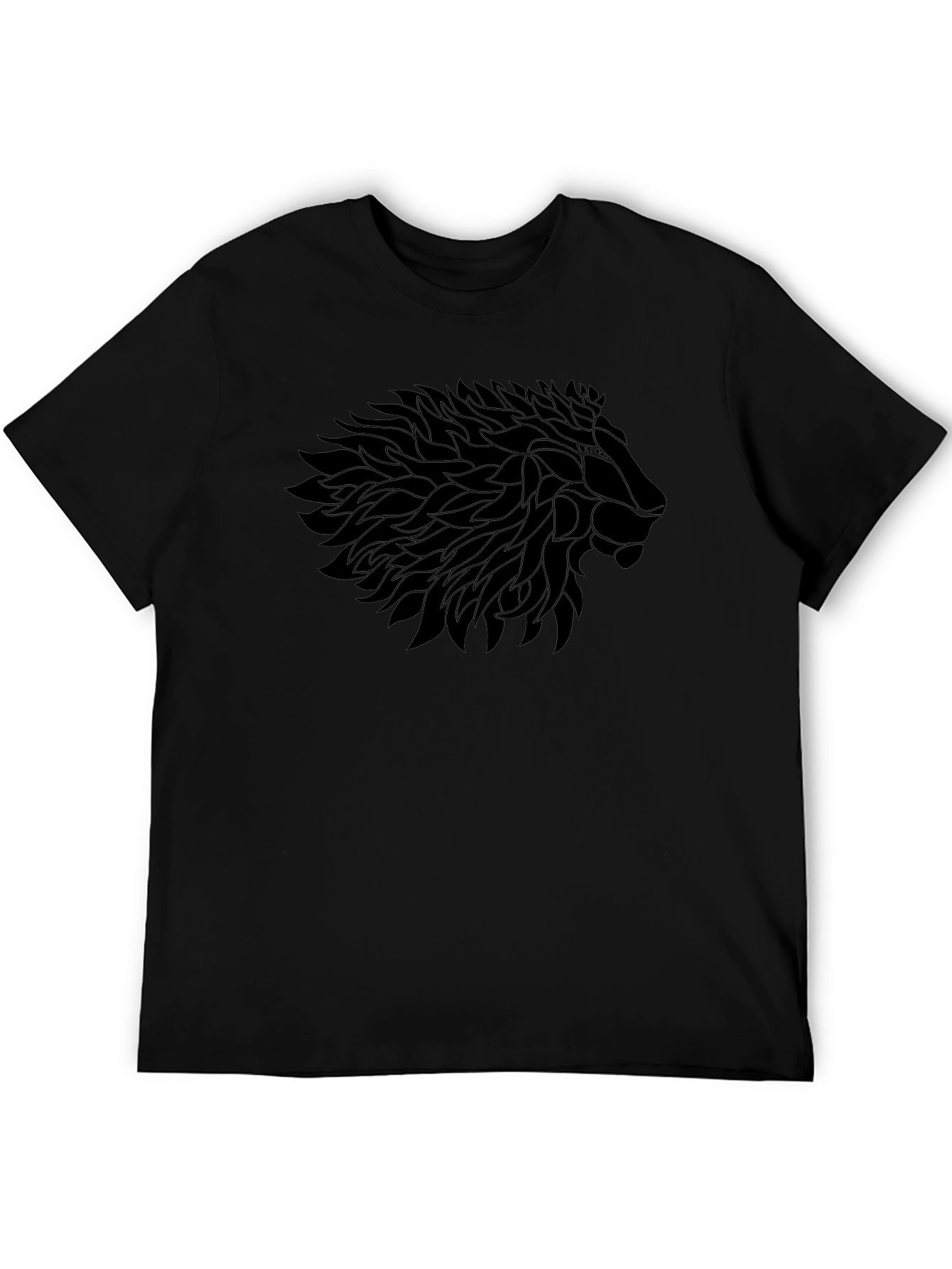 Lion Head Graphic Black T-Shirt