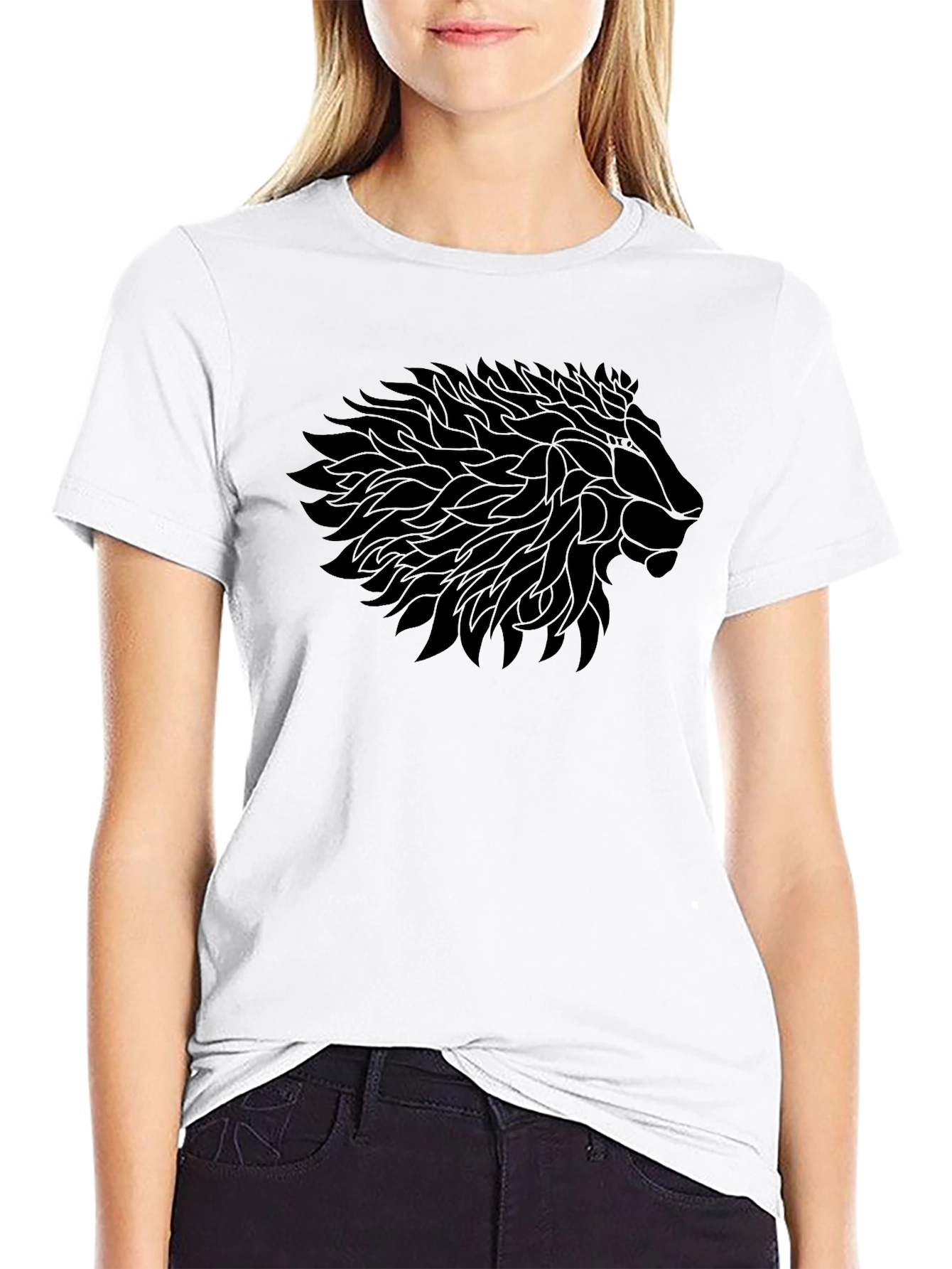 Lion Head Graphic Black T-Shirt