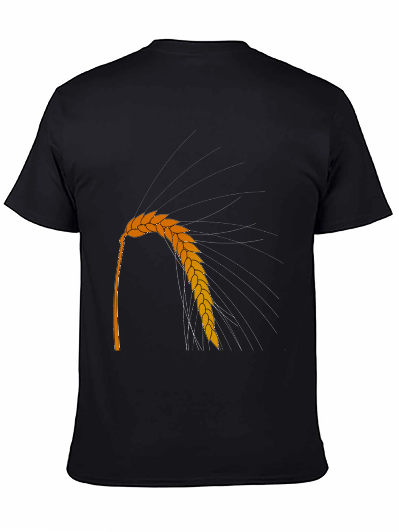 Wheat Graphic Tee - Black Crew Neck Casual Style