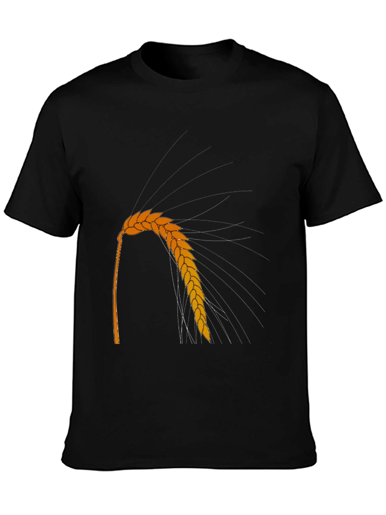 Wheat Graphic Tee - Black Crew Neck Casual Style