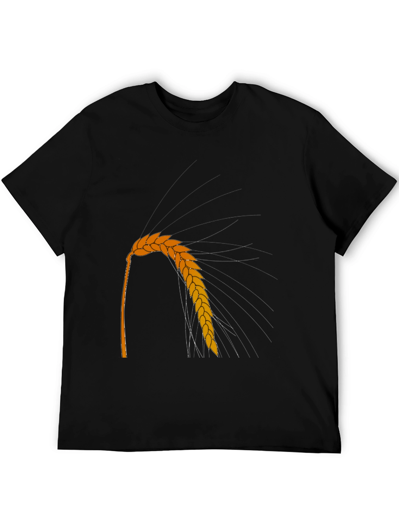 Wheat Graphic Tee - Black Crew Neck Casual Style