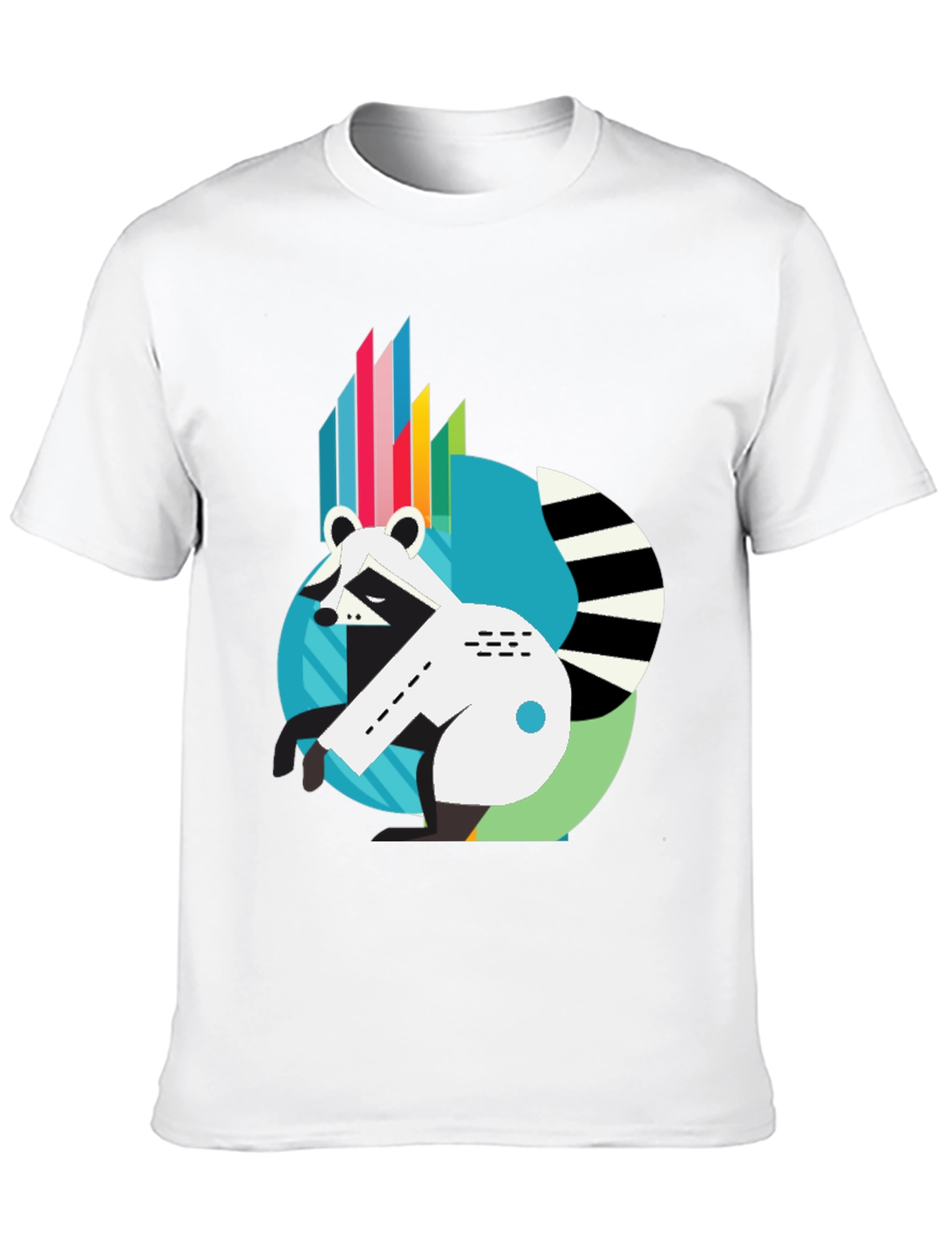 Cool Graphic Raccoon Mens Black T-Shirt