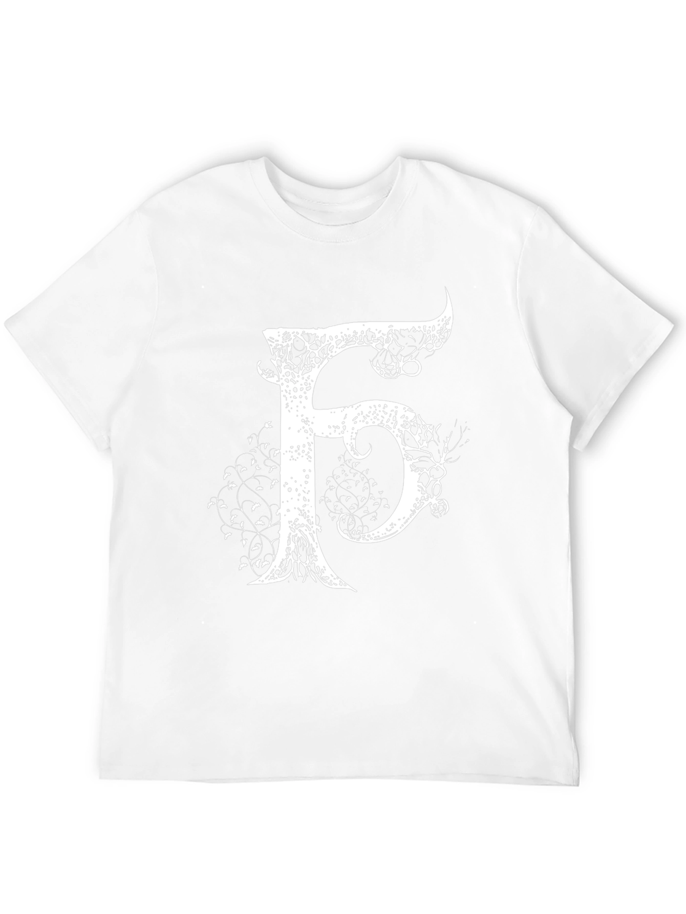 Letter F Artistic Graphic Print Black T-Shirt