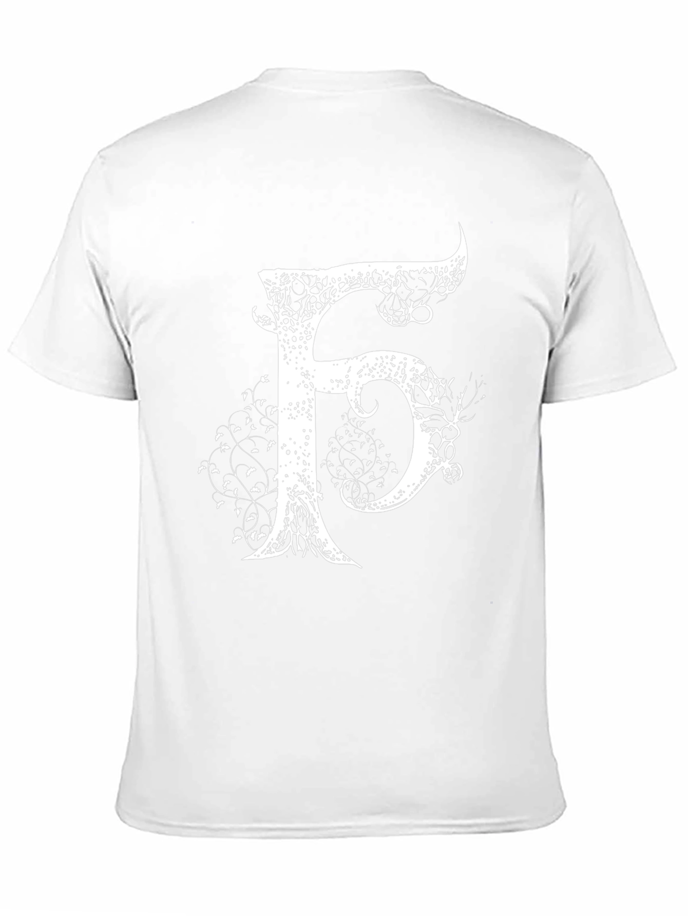Letter F Artistic Graphic Print Black T-Shirt