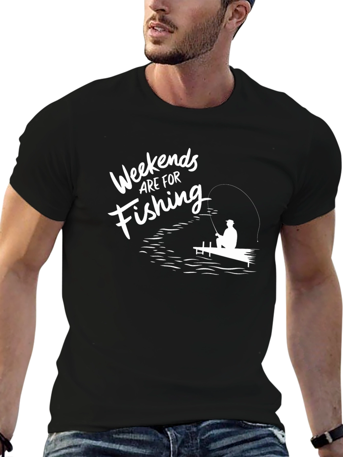 Weekends Are For Fishing T-Shirt - Black