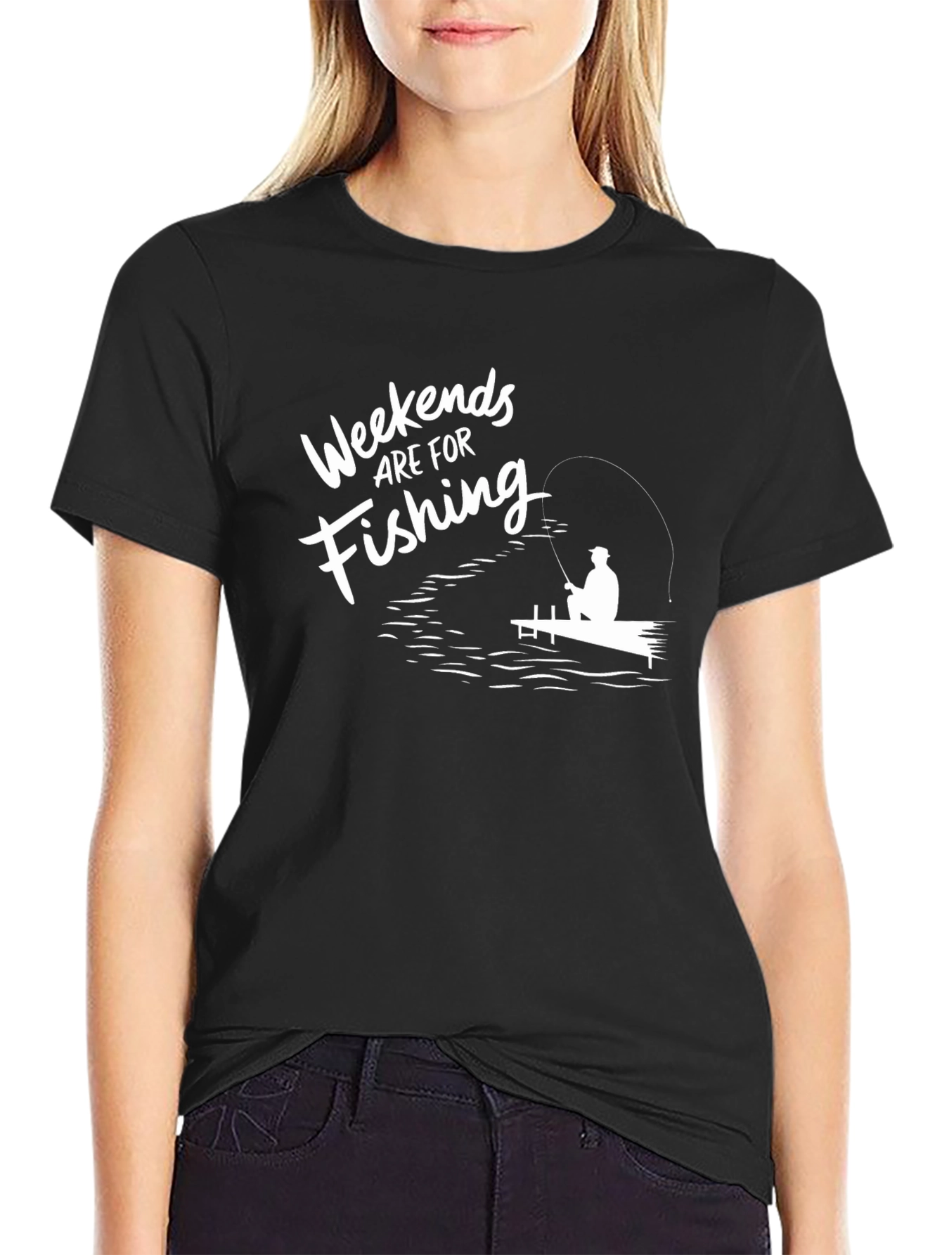 Weekends Are For Fishing T-Shirt - Black