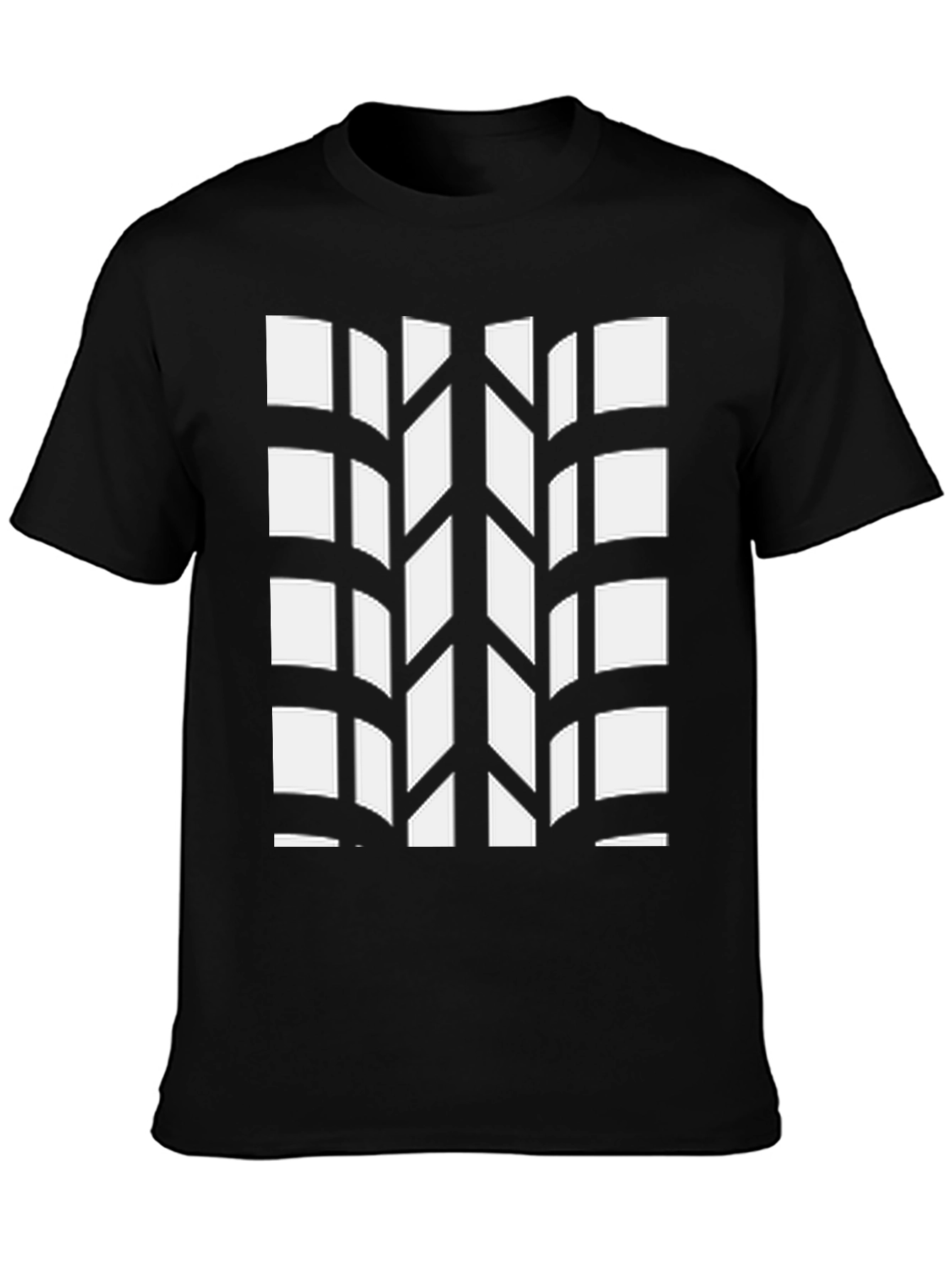 Tire Tread Pattern Black T-Shirt