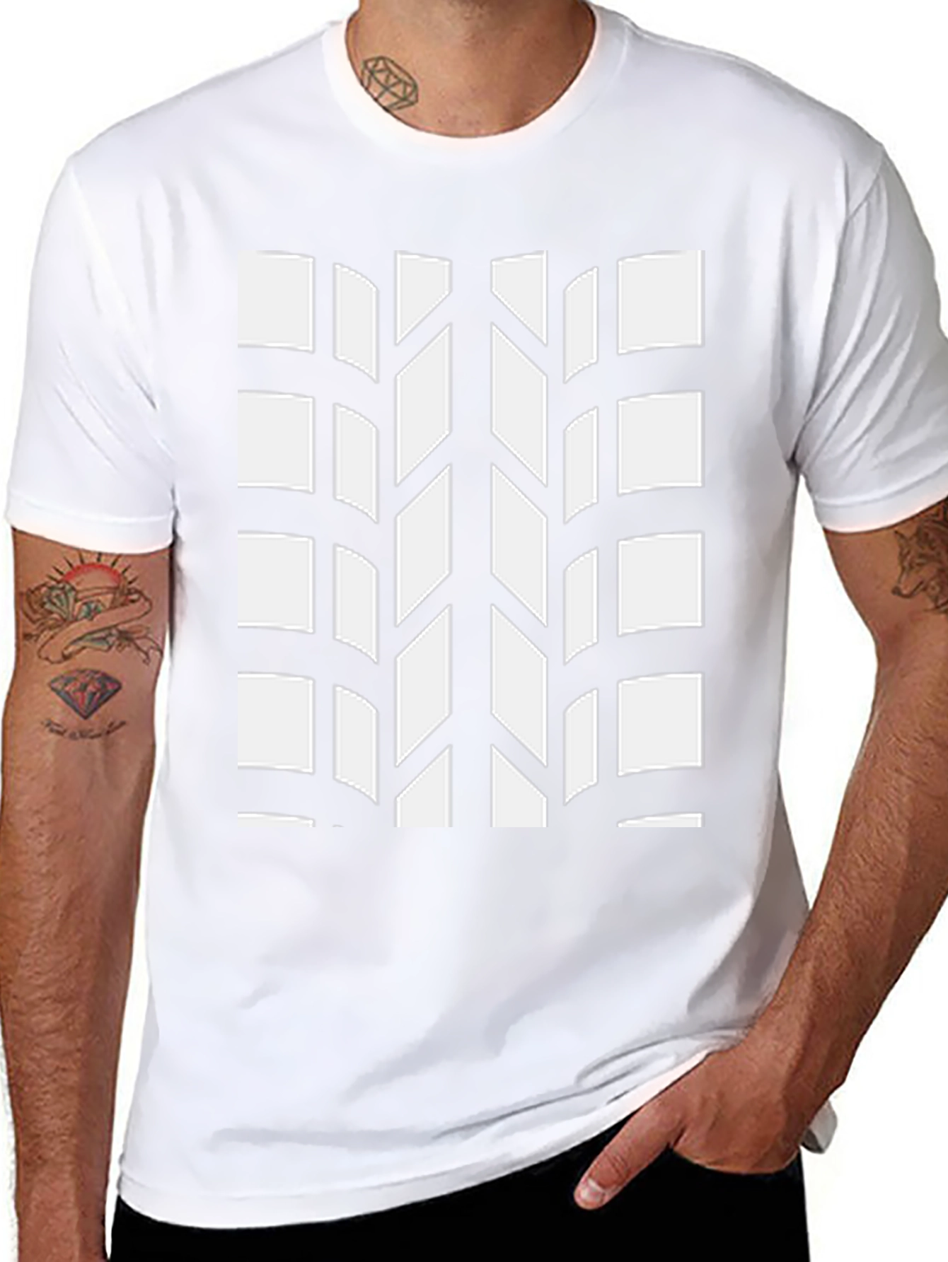 Tire Tread Pattern Black T-Shirt