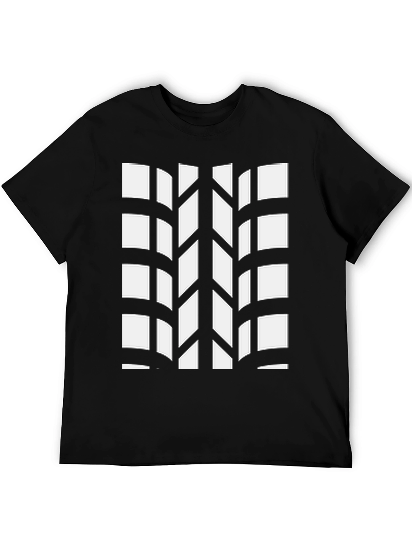 Tire Tread Pattern Black T-Shirt